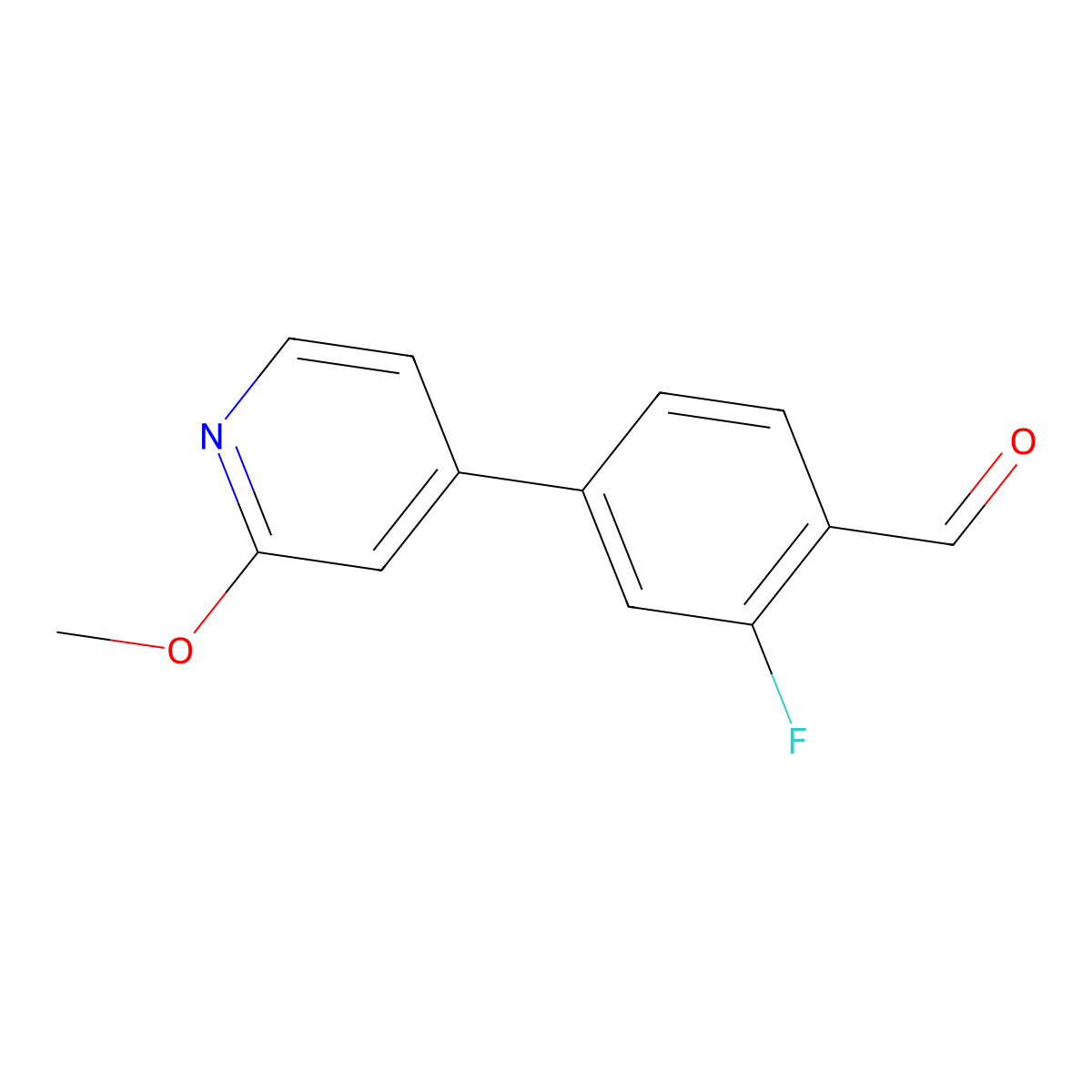 2-Fluoro-4-(2-methoxypyridin-4-yl)benzaldehyde molecular structure, CAS 1547434-43-4
