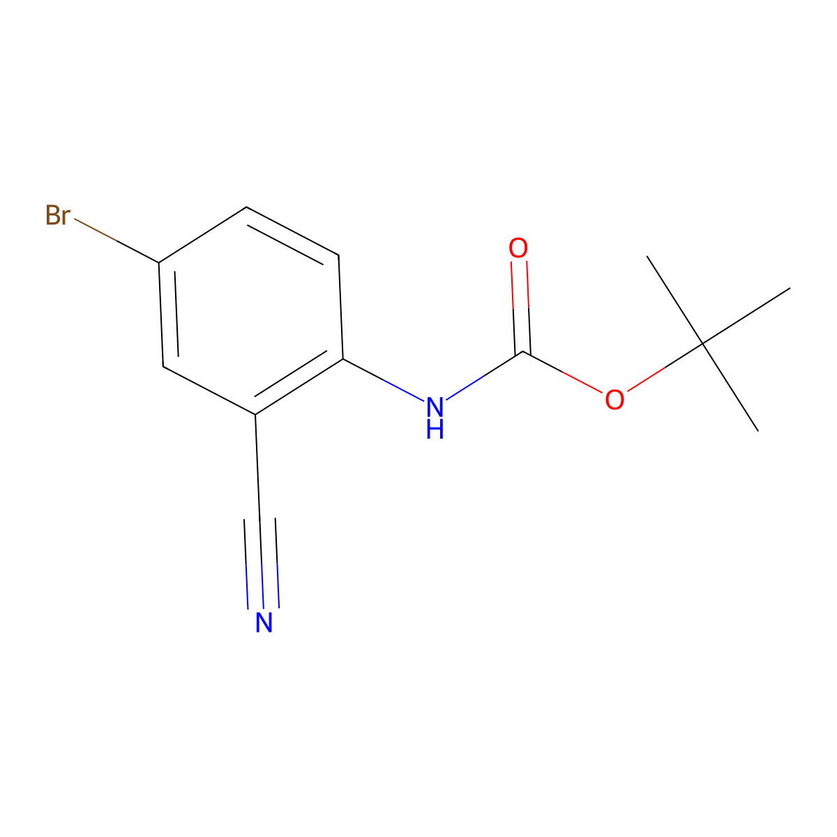 tert-butyl N-(4-bromo-2-cyanophenyl)carbamate molecular structure, CAS 1547437-44-4