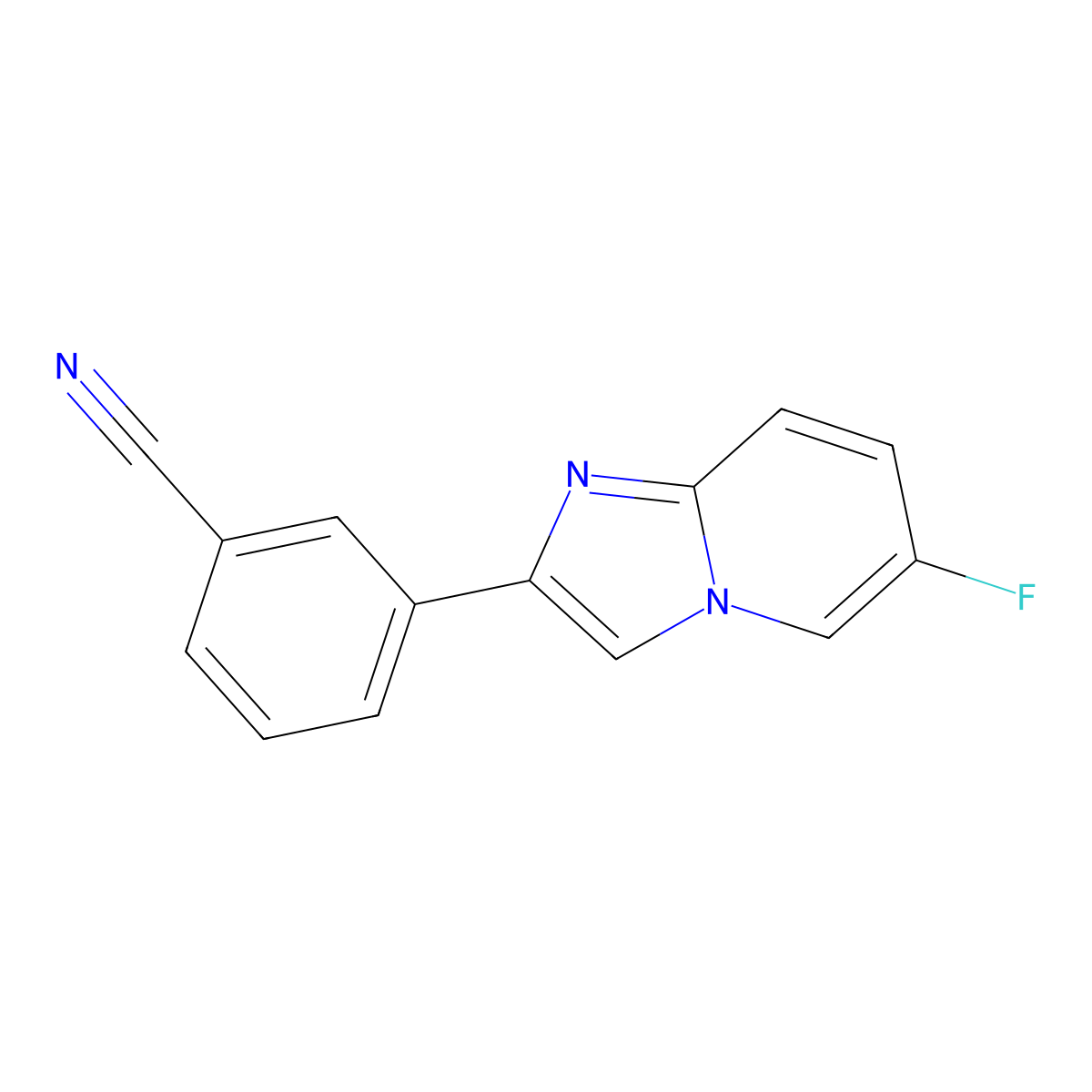 3-(6-Fluoroimidazo[1,2-a]pyridin-2-yl)benzonitrile molecular structure, CAS 1547439-65-5