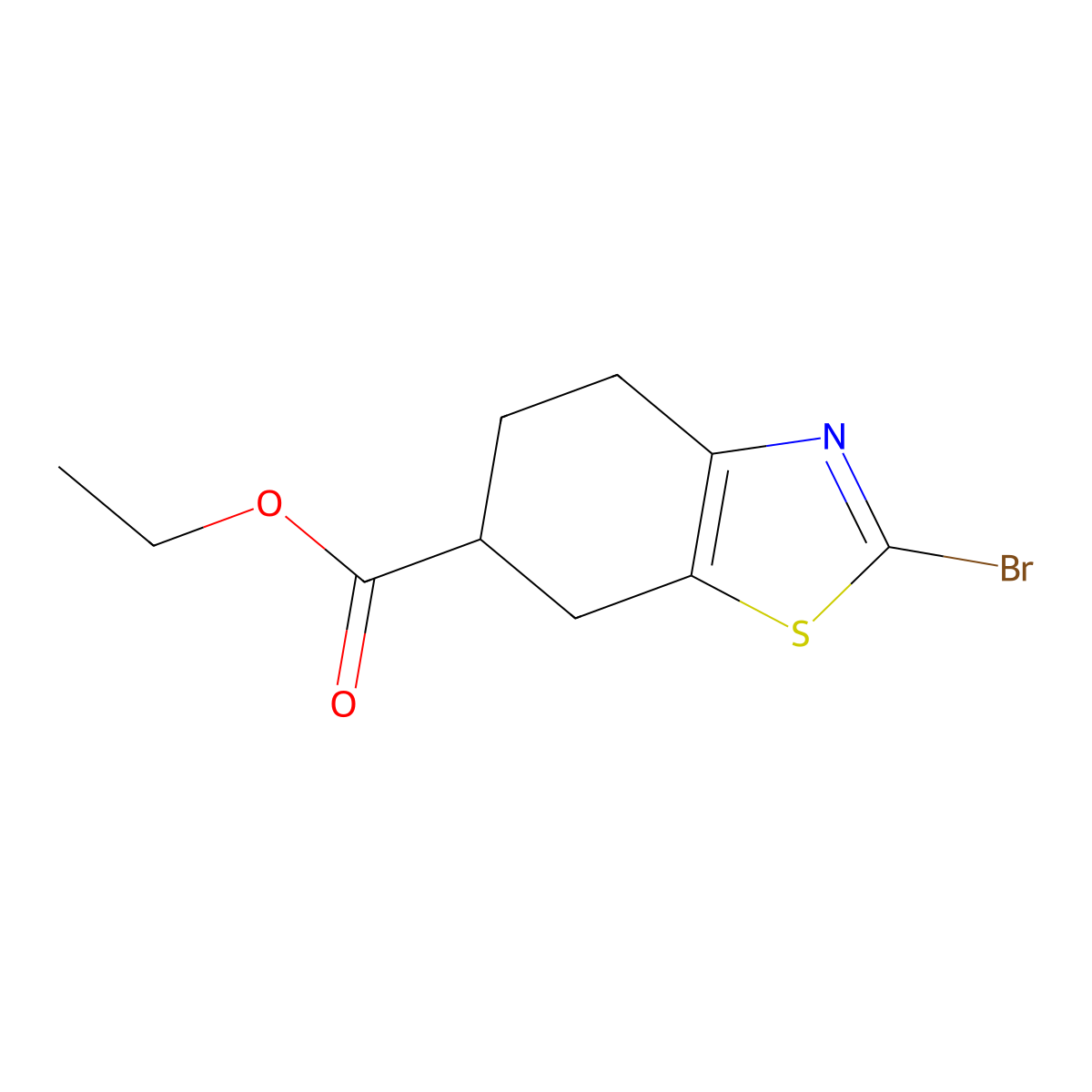 2-Bromo-4,5,6,7-tetrahydro-benzothiazole-6-carboxylic acid ethyl ester molecular structure, CAS 1547445-11-3