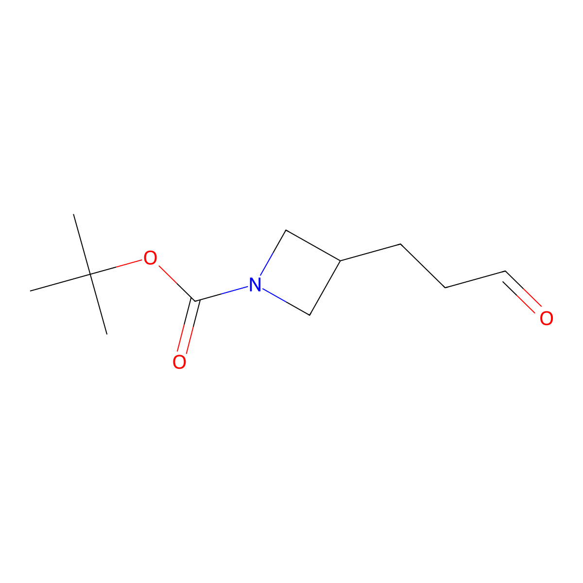 Tert-butyl 3-(3-oxopropyl)azetidine-1-carboxylate molecular structure, CAS 154748-55-7