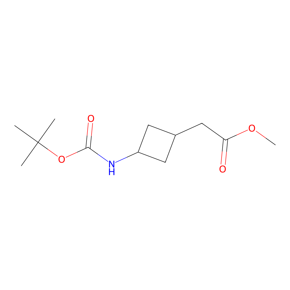 Methyl 2-[3-(Boc-amino)cyclobutyl]acetate molecular structure, CAS 154748-65-9