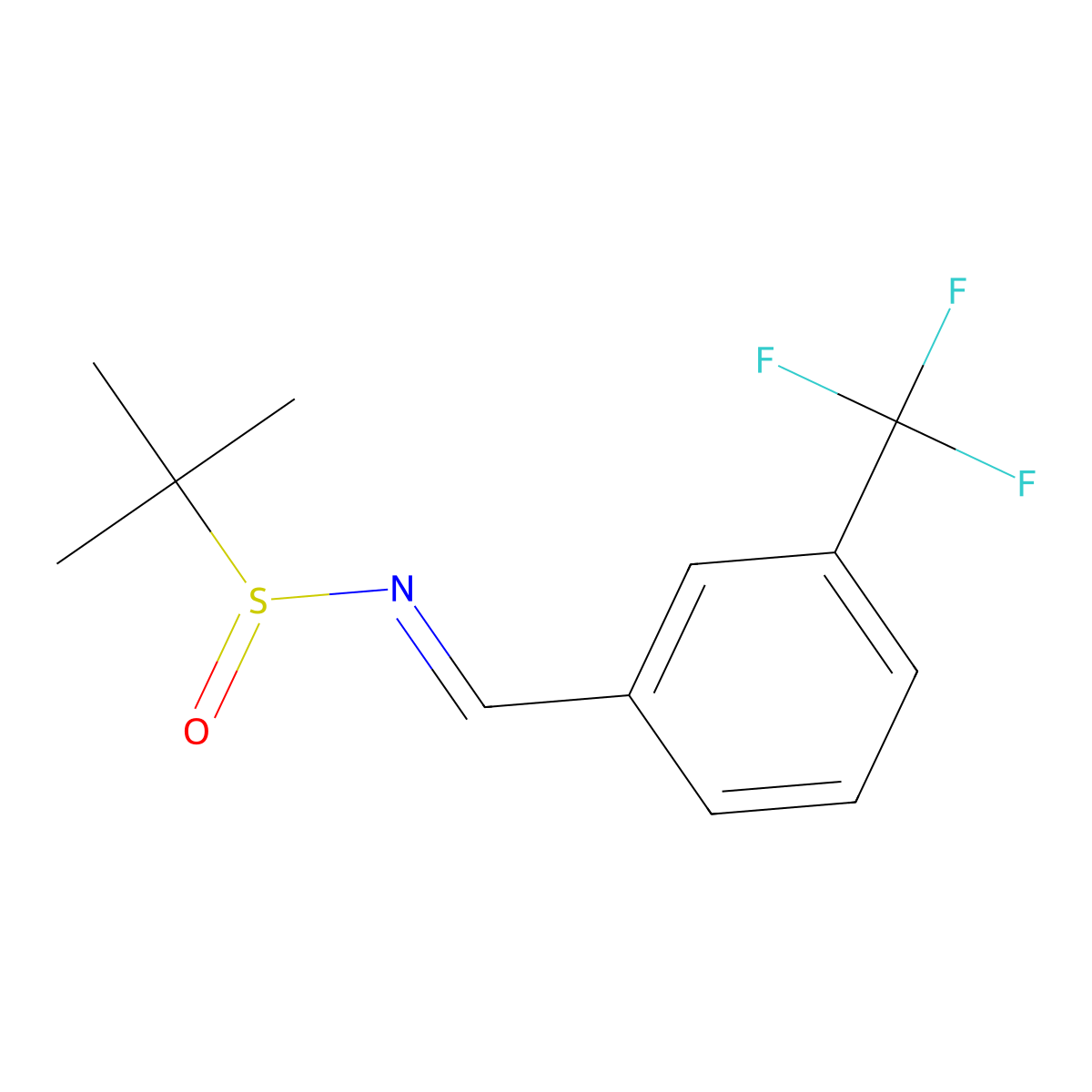 (R)-2-methyl-N-(3-(trifluoromethyl)benzylidene)propane-2-sulfinamide molecular structure, CAS 1547490-91-4
