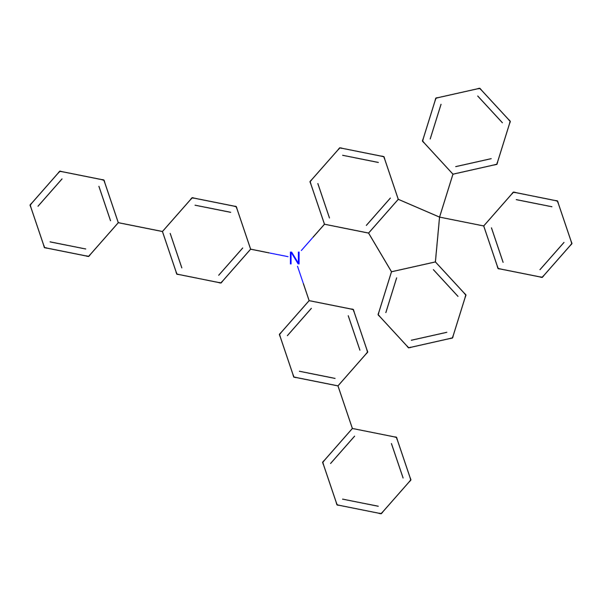 N,N-Di([1,1'-biphenyl]-4-yl)-9,9-diphenyl-9H-fluoren-4-amine molecular structure, CAS 1547491-36-0