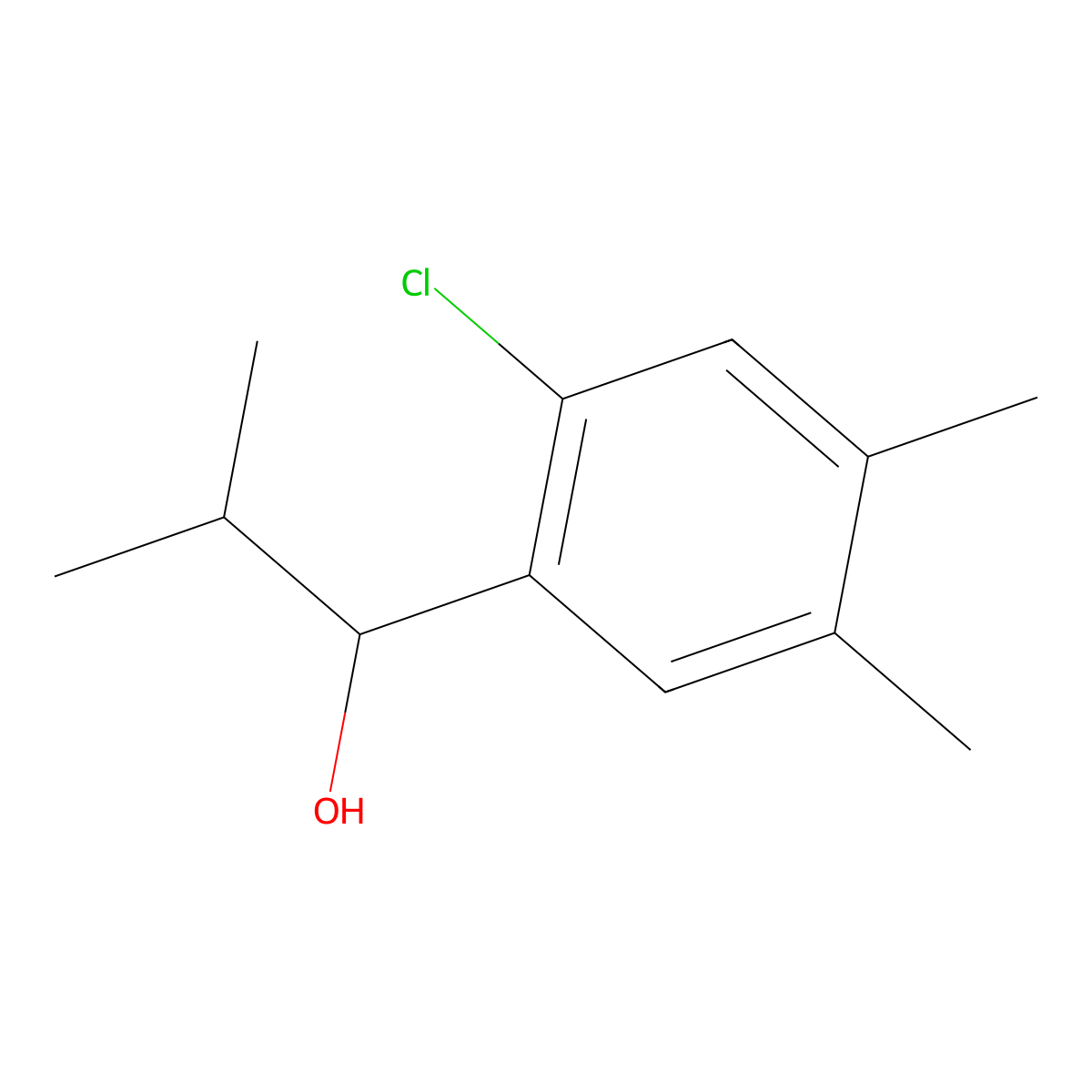 2-Chloro-4,5-dimethyl-alpha-(1-methylethyl)benZenemethanol molecular structure, CAS 1547498-36-1
