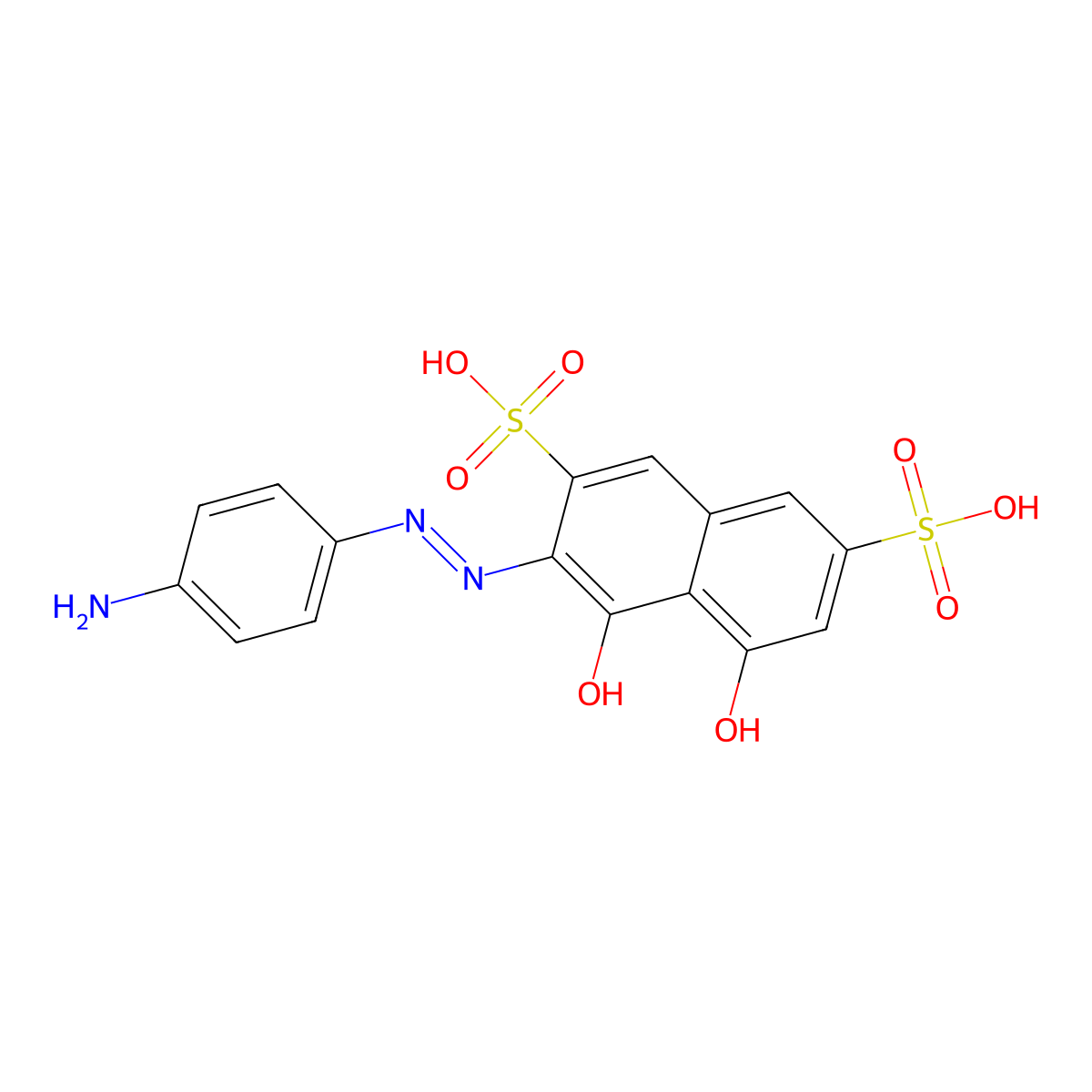 2,7-Naphthalenedisulfonic acid, 3-(2-(4-aminophenyl)diazenyl)-4,5-dihydroxy- molecular structure, CAS 15475-84-0