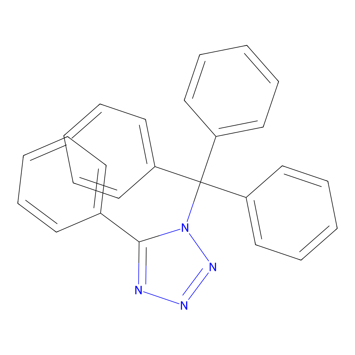 5-phenyl-1-trityl-1H-tetrazole molecular structure, CAS 154750-11-5