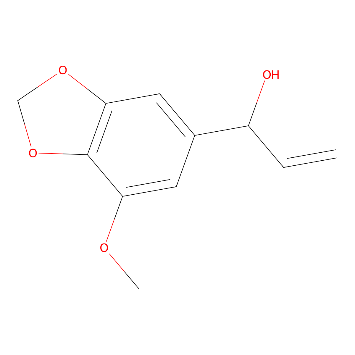 1-(7-methoxy-2H-1,3-benzodioxol-5-yl)prop-2-en-1-ol molecular structure, CAS 154750-74-0