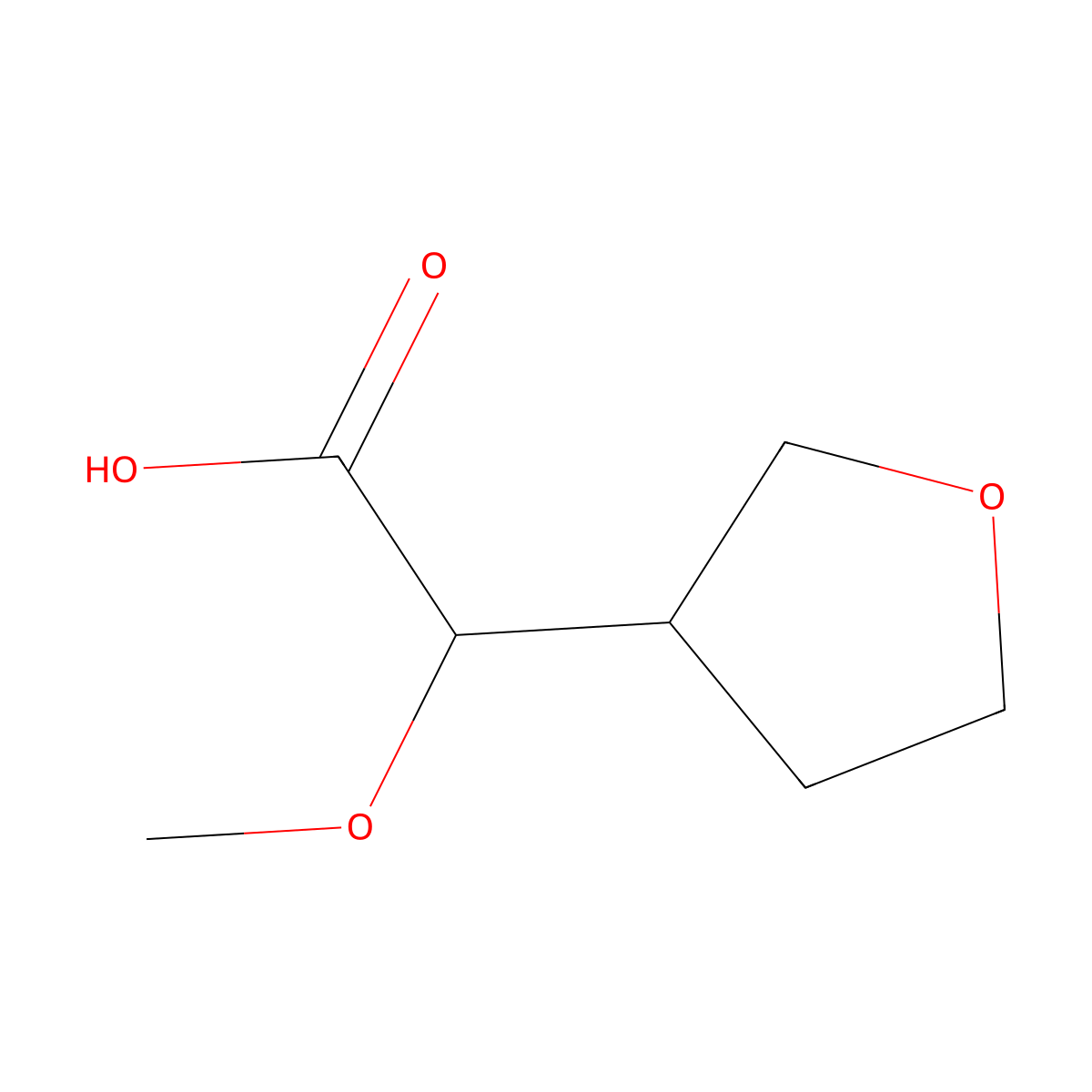 2-Methoxy-2-(oxolan-3-yl)acetic acid molecular structure, CAS 1547513-00-7