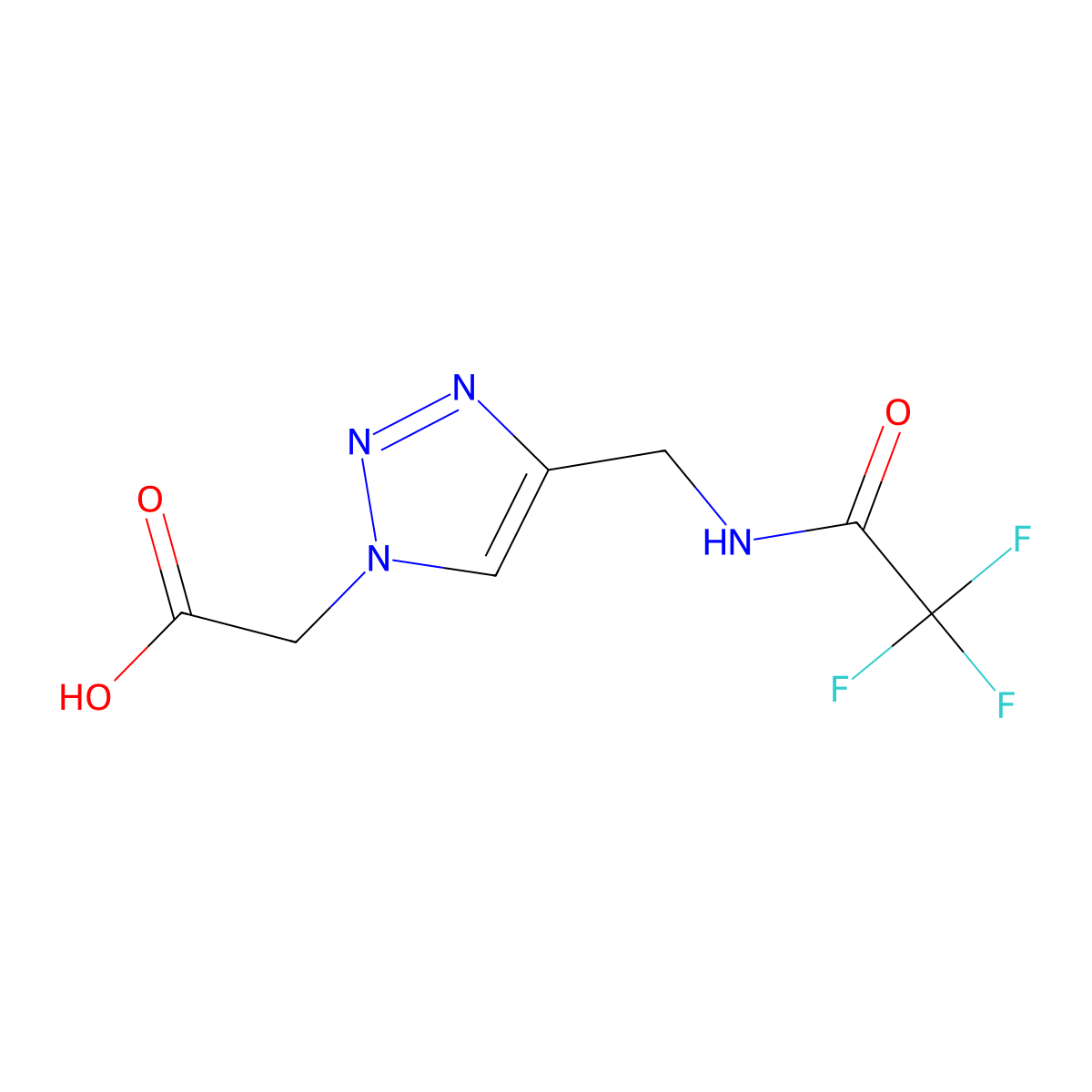 2-{4-[(trifluoroacetamido)methyl]-1H-1,2,3-triazol-1-yl}acetic acid molecular structure, CAS 1547517-12-3