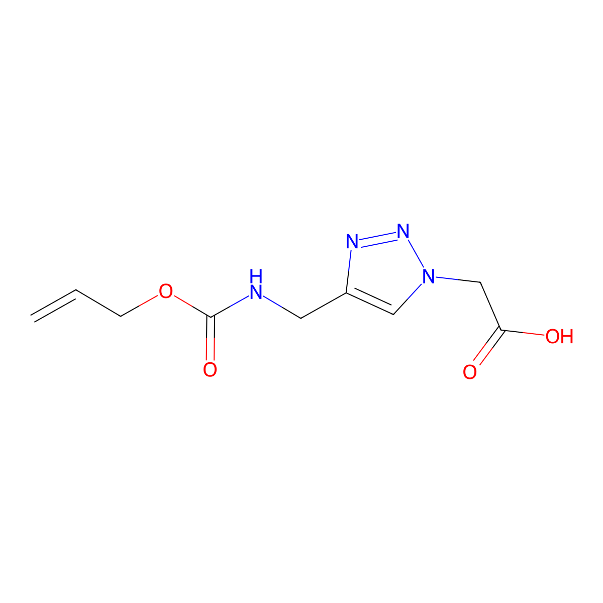 2-[4-({[(prop-2-en-1-yloxy)carbonyl]amino}methyl)-1H-1,2,3-triazol-1-yl]acetic acid molecular structure, CAS 1547517-44-1