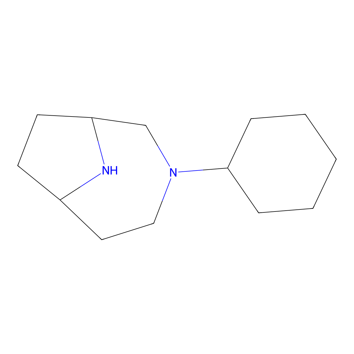 3-Cyclohexyl-3,9-diazabicyclo[4.2.1]nonane molecular structure, CAS 1547531-12-3
