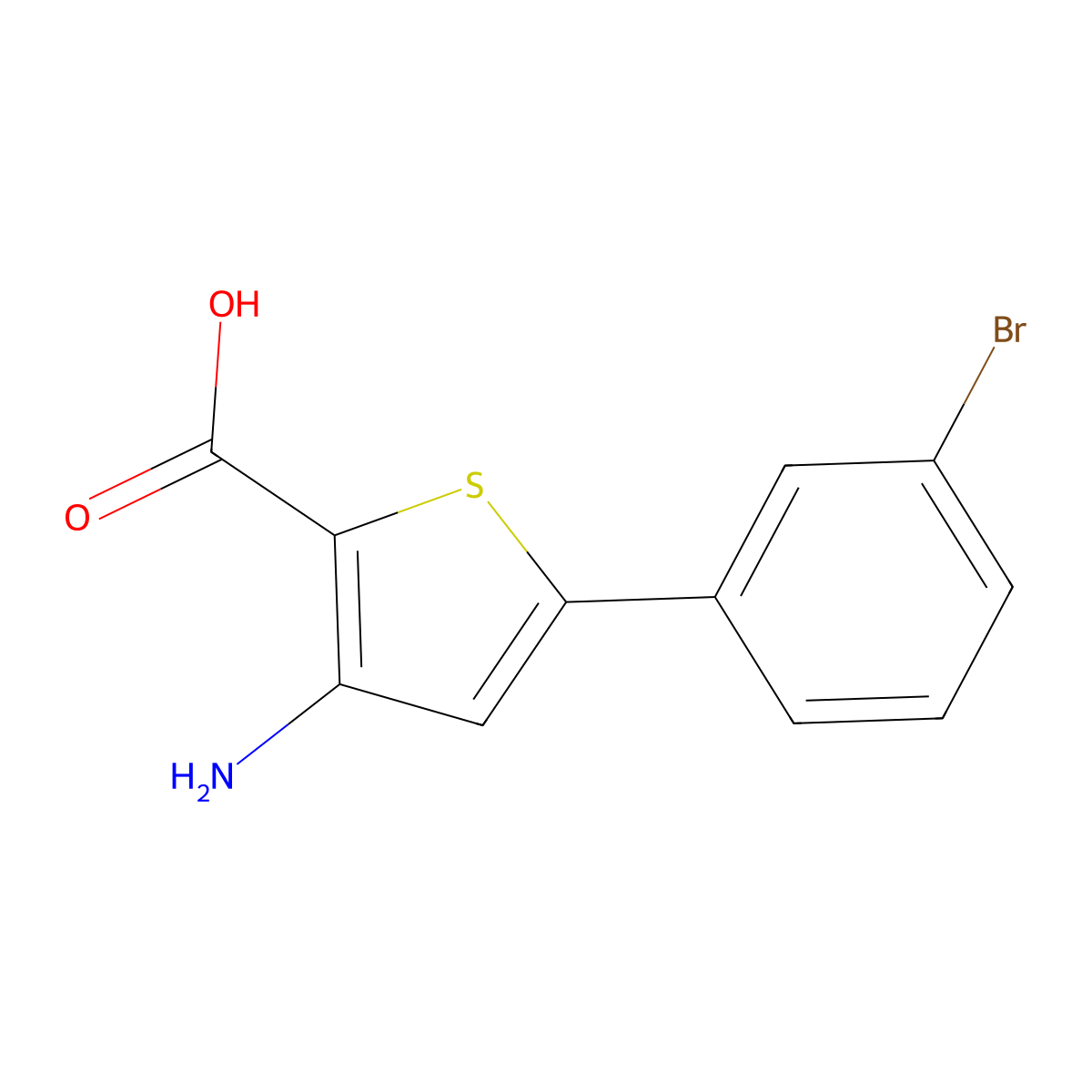 3-Amino-5-(3-bromophenyl)thiophene-2-carboxylic acid molecular structure, CAS 1547535-28-3