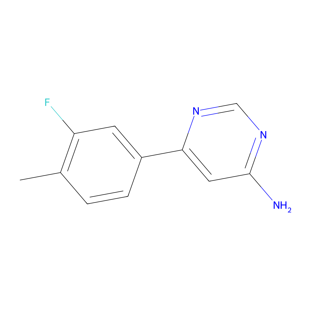 6-(3-Fluoro-4-methylphenyl)pyrimidin-4-amine molecular structure, CAS 1547555-19-0