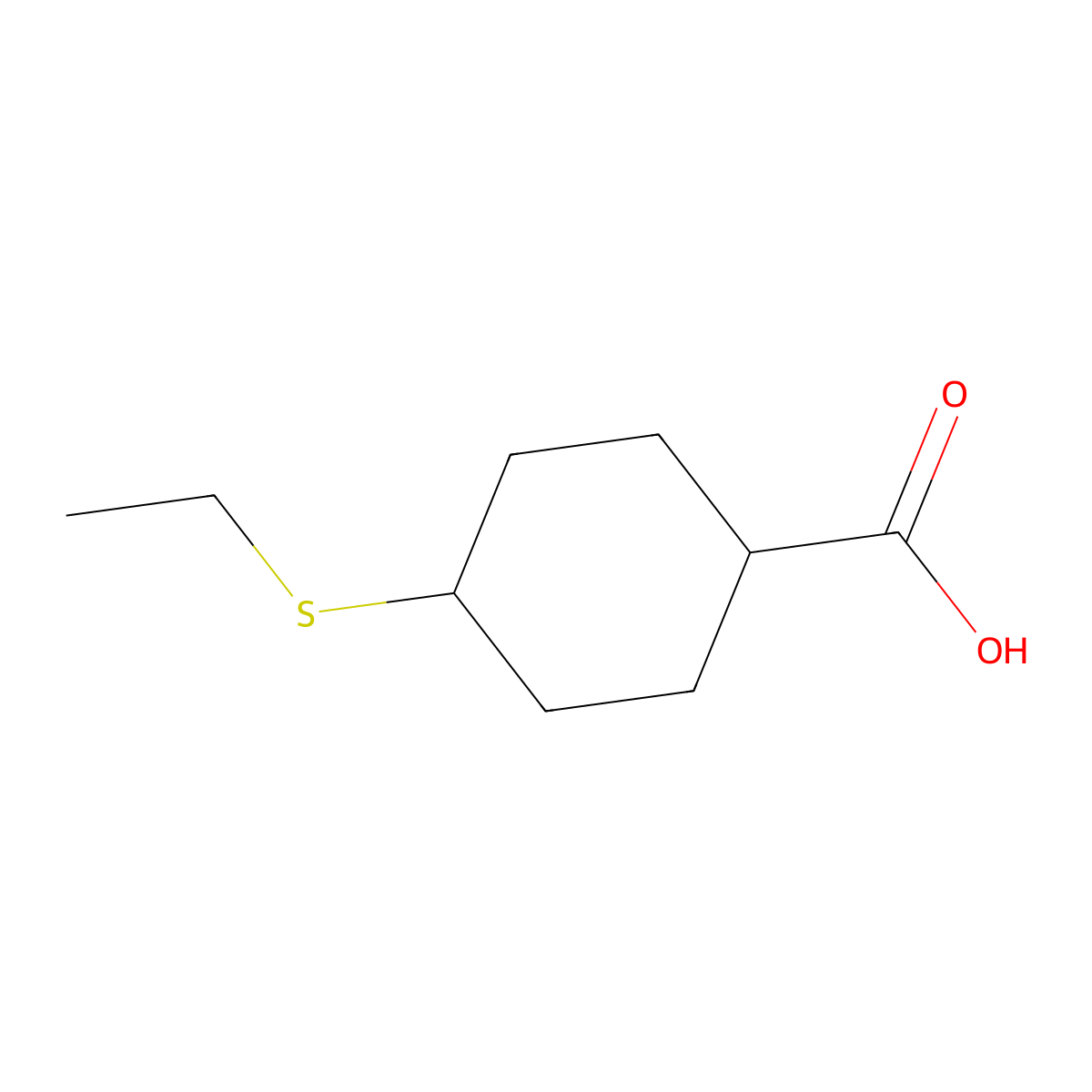 4-(Ethylsulfanyl)cyclohexane-1-carboxylic acid molecular structure, CAS 1547588-59-9