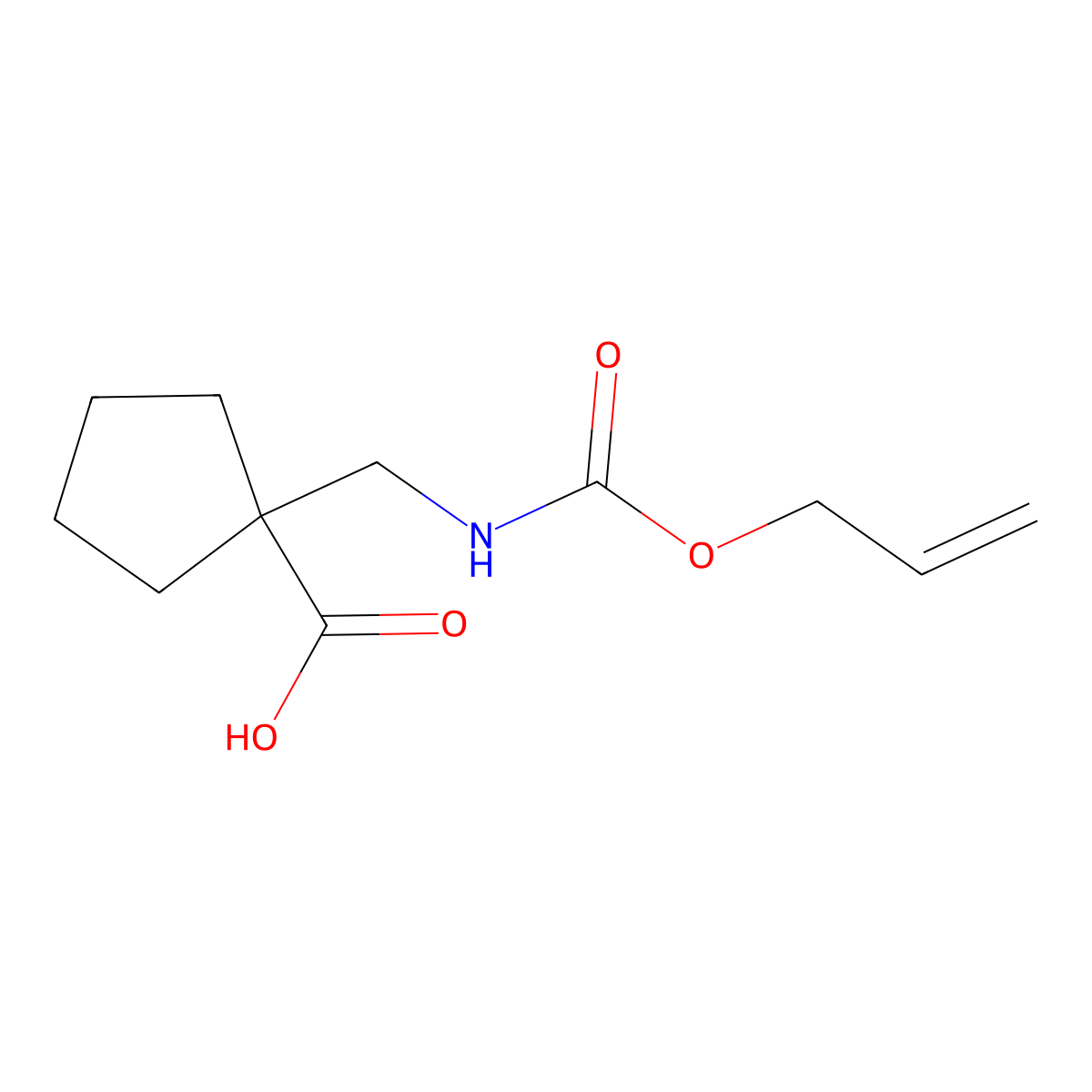 1-({[(Prop-2-en-1-yloxy)carbonyl]amino}methyl)cyclopentane-1-carboxylic acid molecular structure, CAS 1547589-22-9