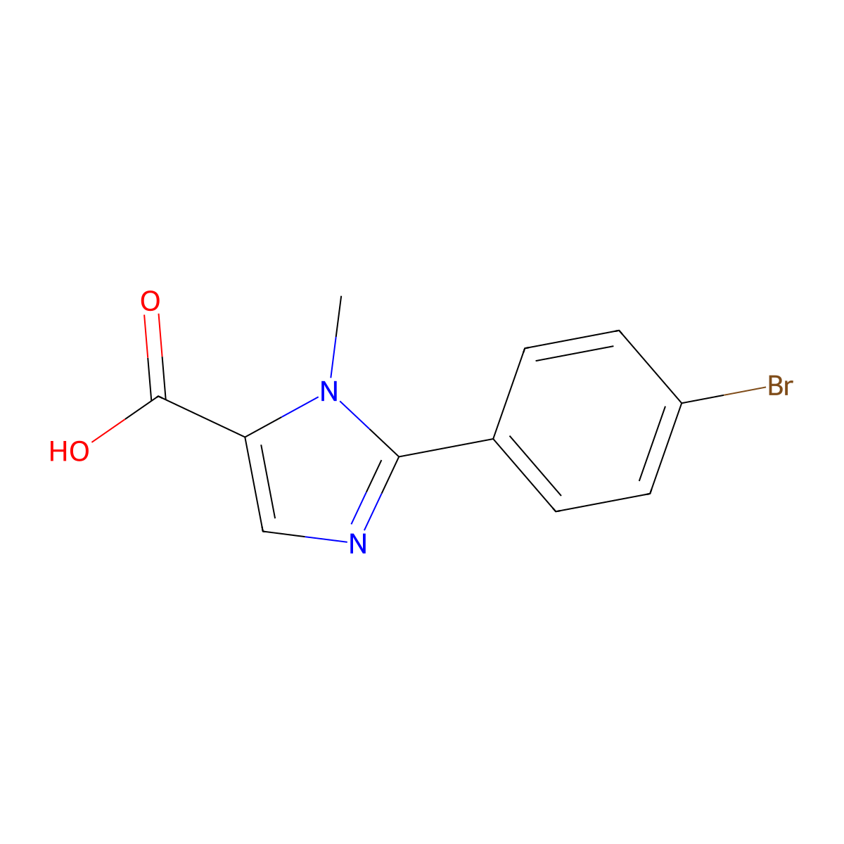 2-(4-bromophenyl)-1-methyl-1H-imidazole-5-carboxylic acid molecular structure, CAS 1547630-78-3