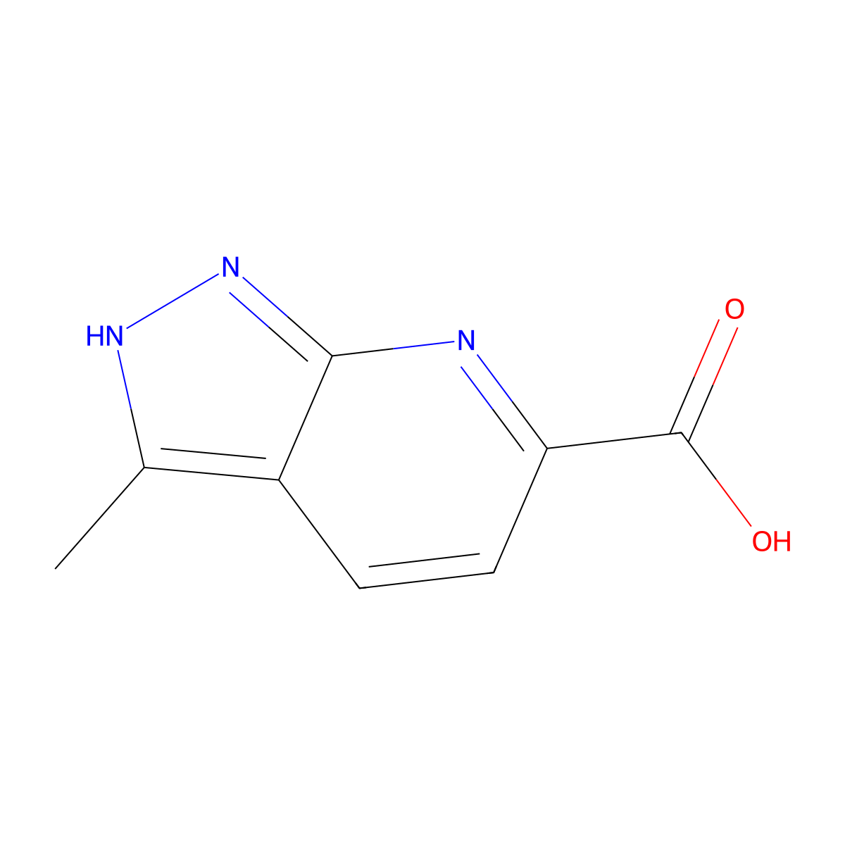3-Methyl-1H-pyrazolo[3,4-b]pyridine-6-carboxylic acid molecular structure, CAS 1547645-53-3
