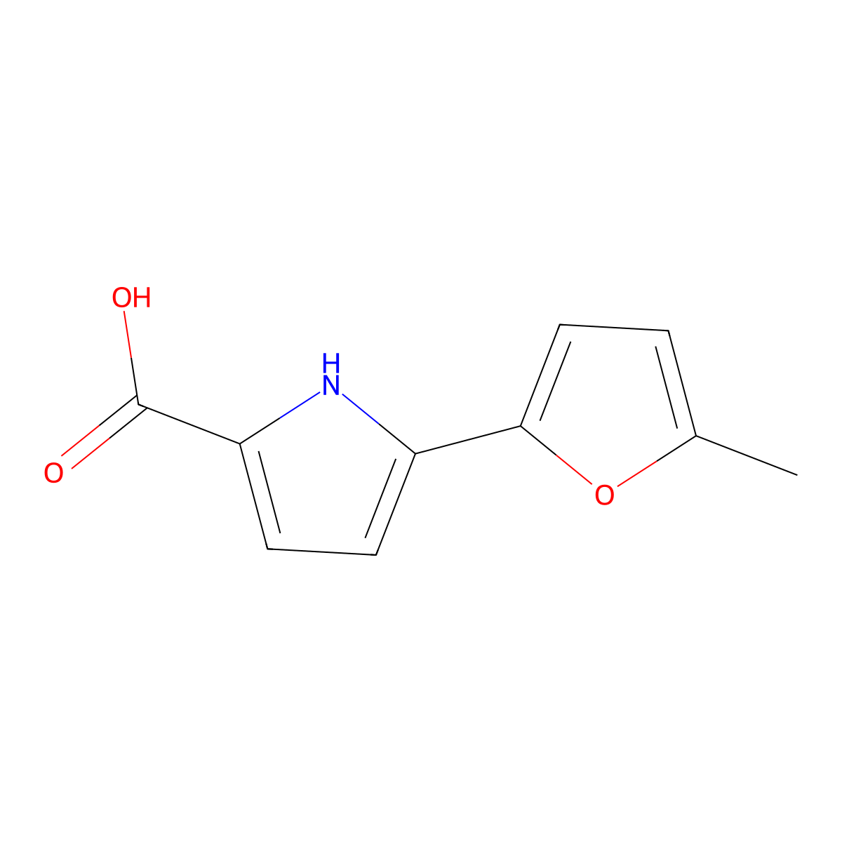 5-(5-Methylfuran-2-yl)-1H-pyrrole-2-carboxylic acid molecular structure, CAS 1547645-87-3