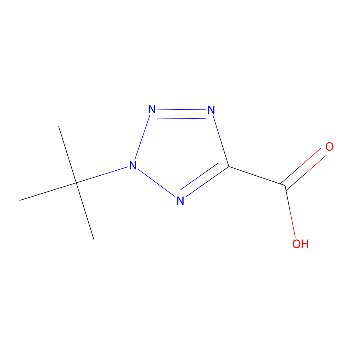 2-tert-butyl-2H-1,2,3,4-tetrazole-5-carboxylic acid molecular structure, CAS 1547646-28-5