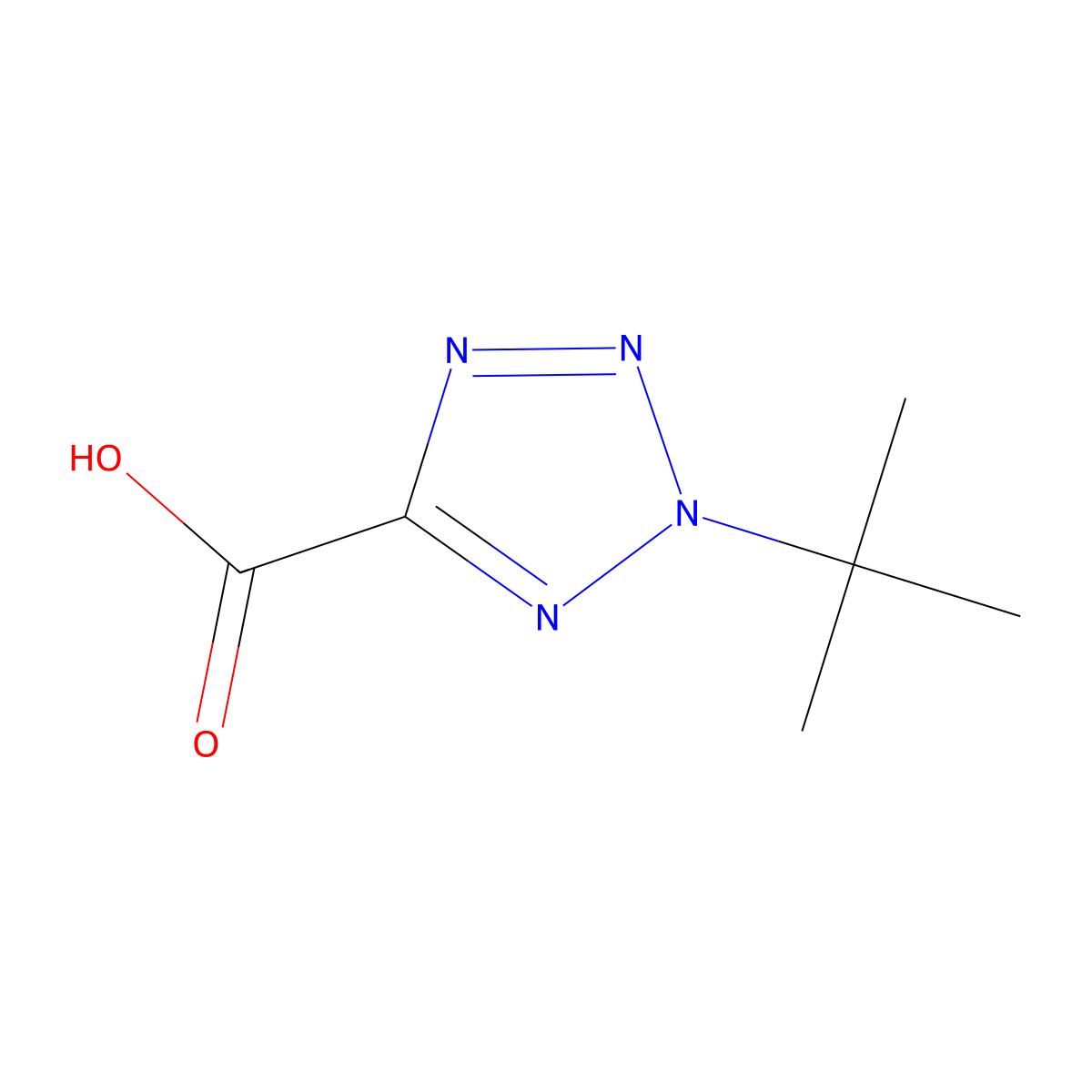 2-tert-butyl-2H-1,2,3,4-tetrazole-5-carboxylic acid molecular structure, CAS 1547646-28-5