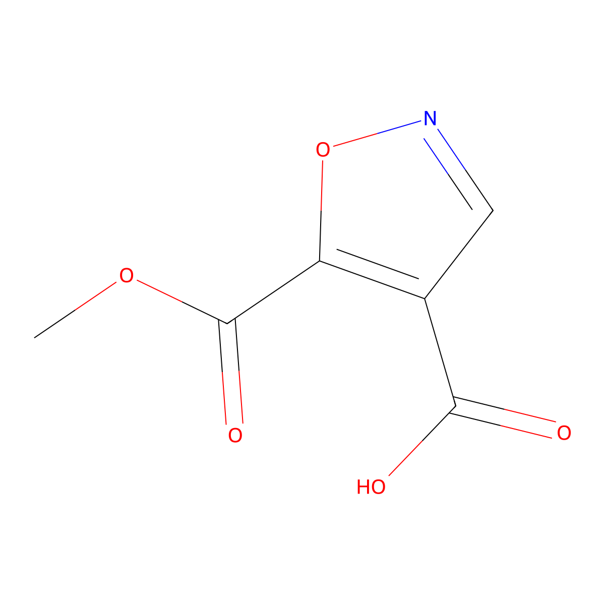 5-(Methoxycarbonyl)-1,2-oxazole-4-carboxylic acid molecular structure, CAS 1547646-53-6
