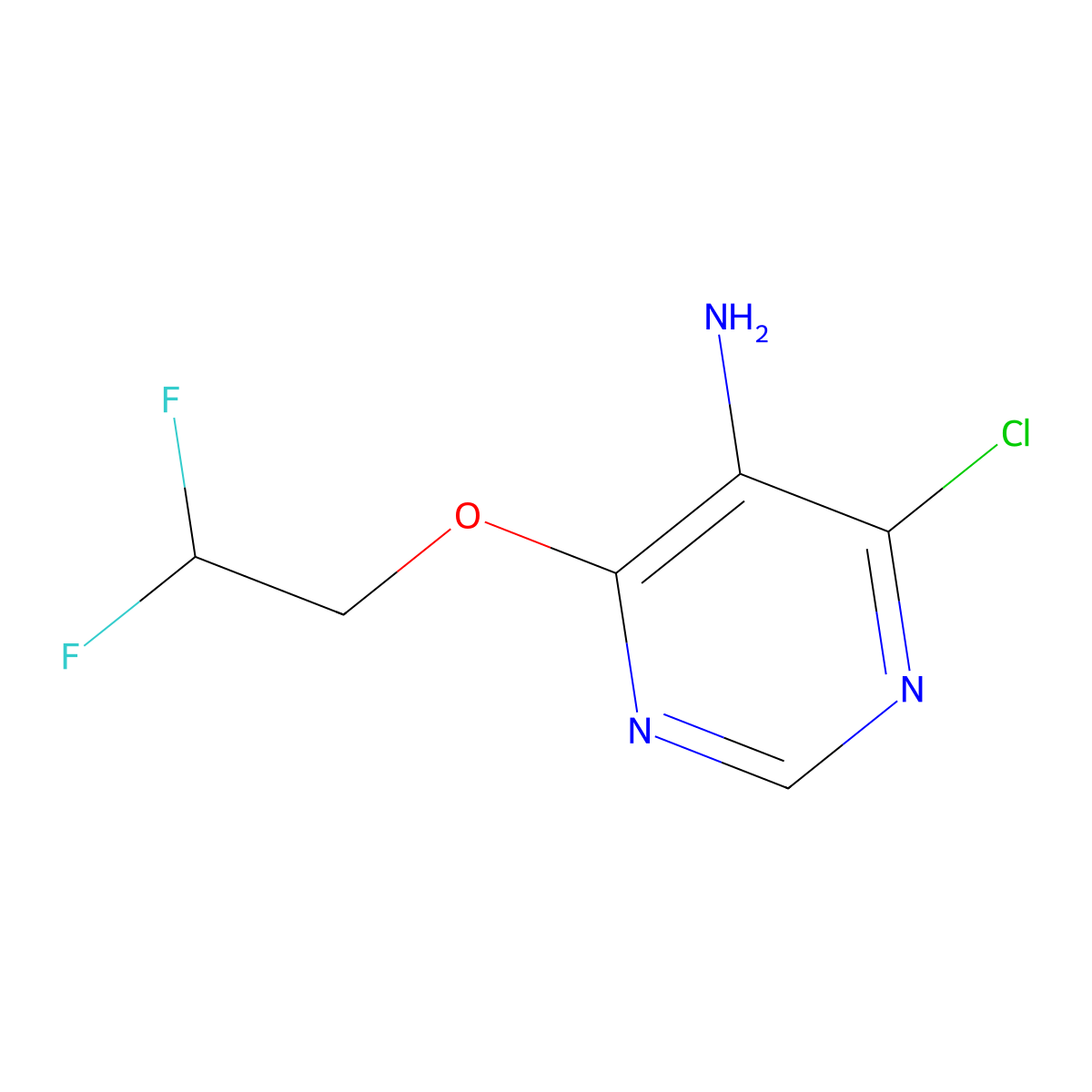 4-Chloro-6-(2,2-difluoroethoxy)pyrimidin-5-amine molecular structure, CAS 1547651-41-1