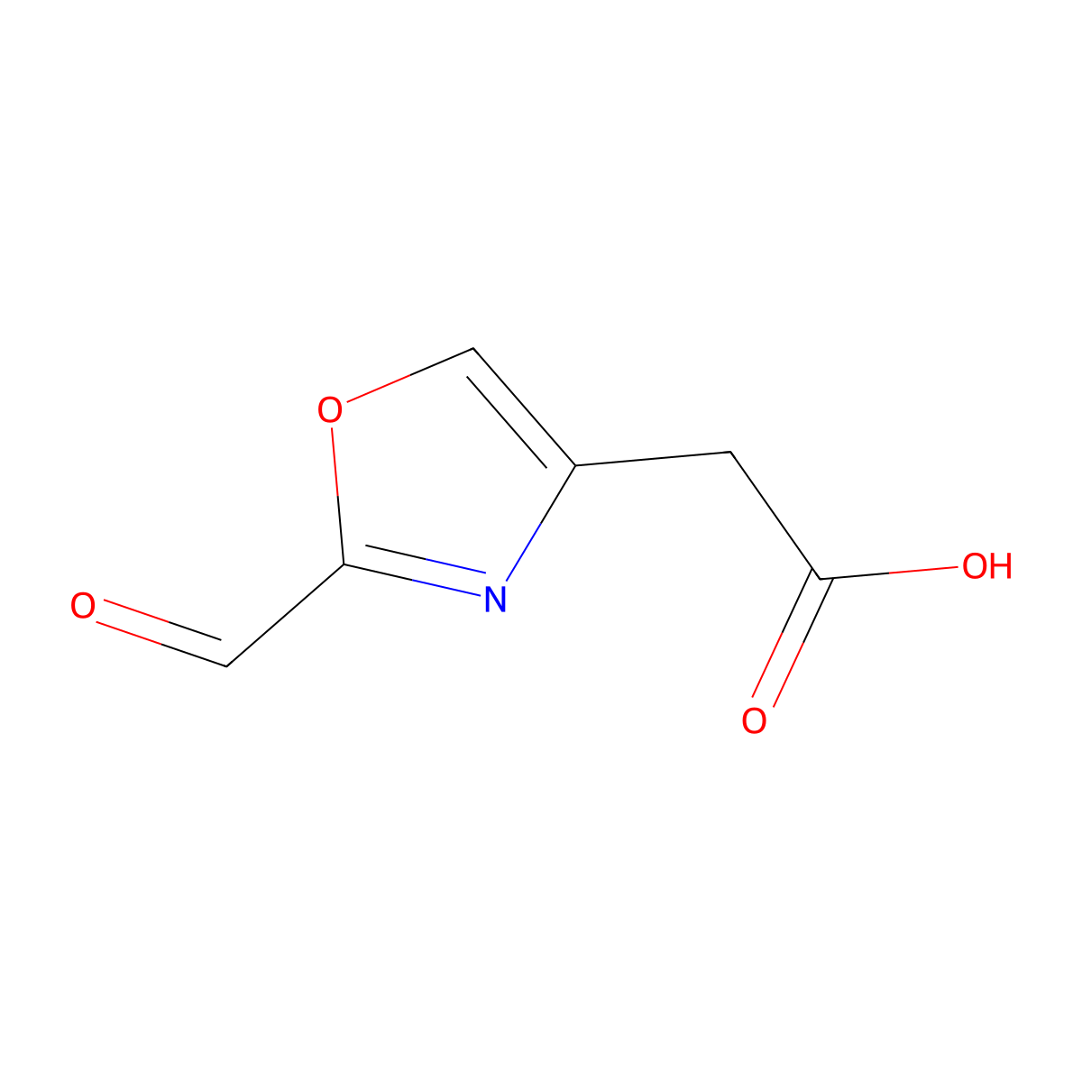 2-(2-Formyloxazol-4-yl)acetic acid molecular structure, CAS 1547703-66-1