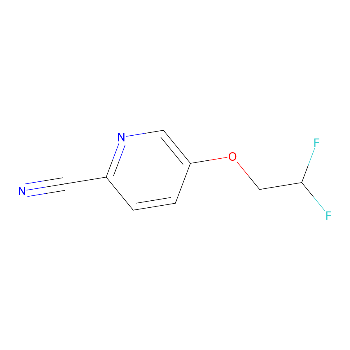 5-(2,2-Difluoroethoxy)pyridine-2-carbonitrile molecular structure, CAS 1547706-80-8