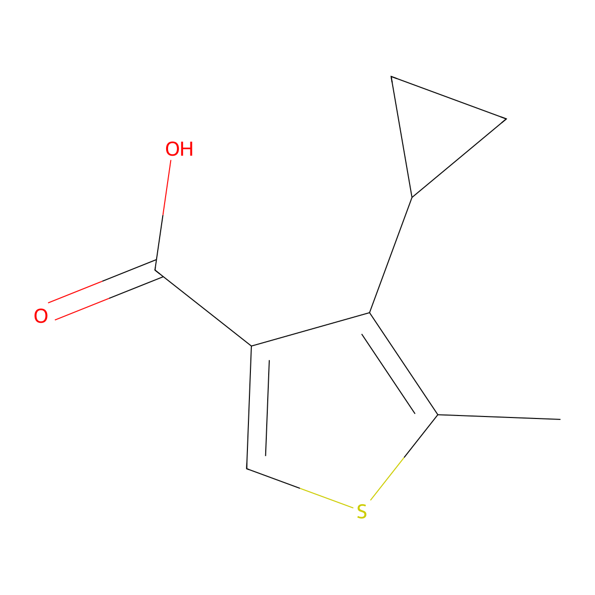 4-Cyclopropyl-5-methylthiophene-3-carboxylic acid molecular structure, CAS 1547734-72-4