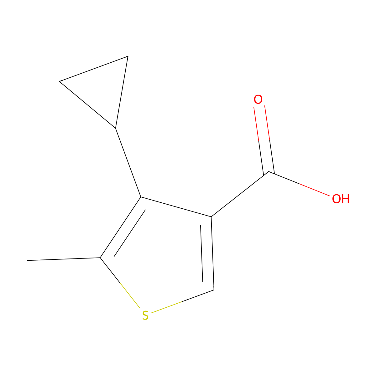 4-Cyclopropyl-5-methylthiophene-3-carboxylic acid molecular structure, CAS 1547734-72-4