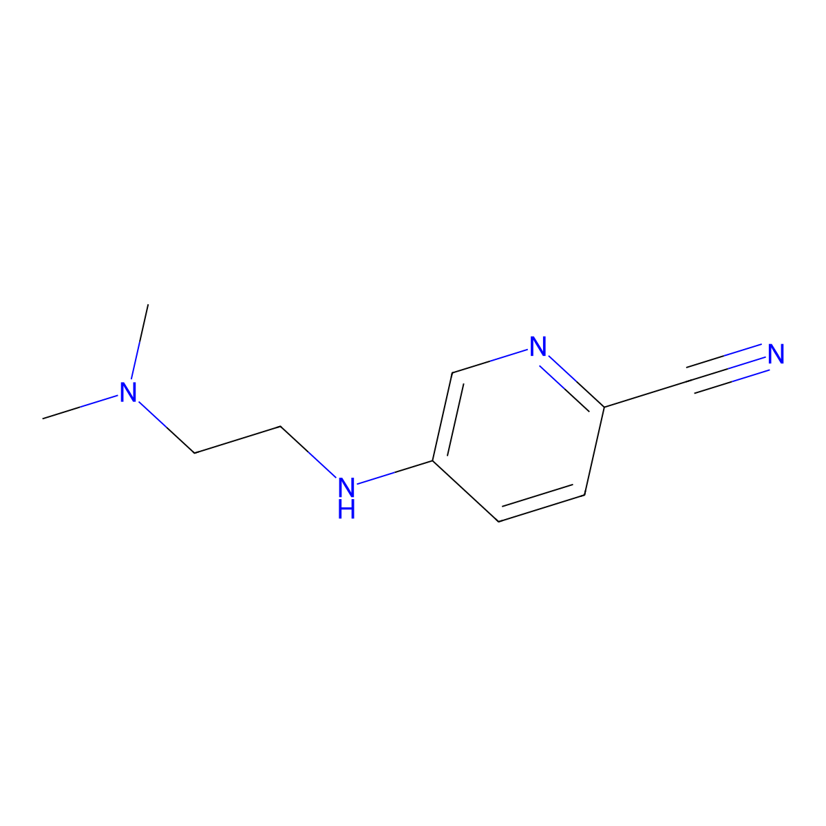 5-{[2-(Dimethylamino)ethyl]amino}pyridine-2-carbonitrile molecular structure, CAS 1547738-70-4