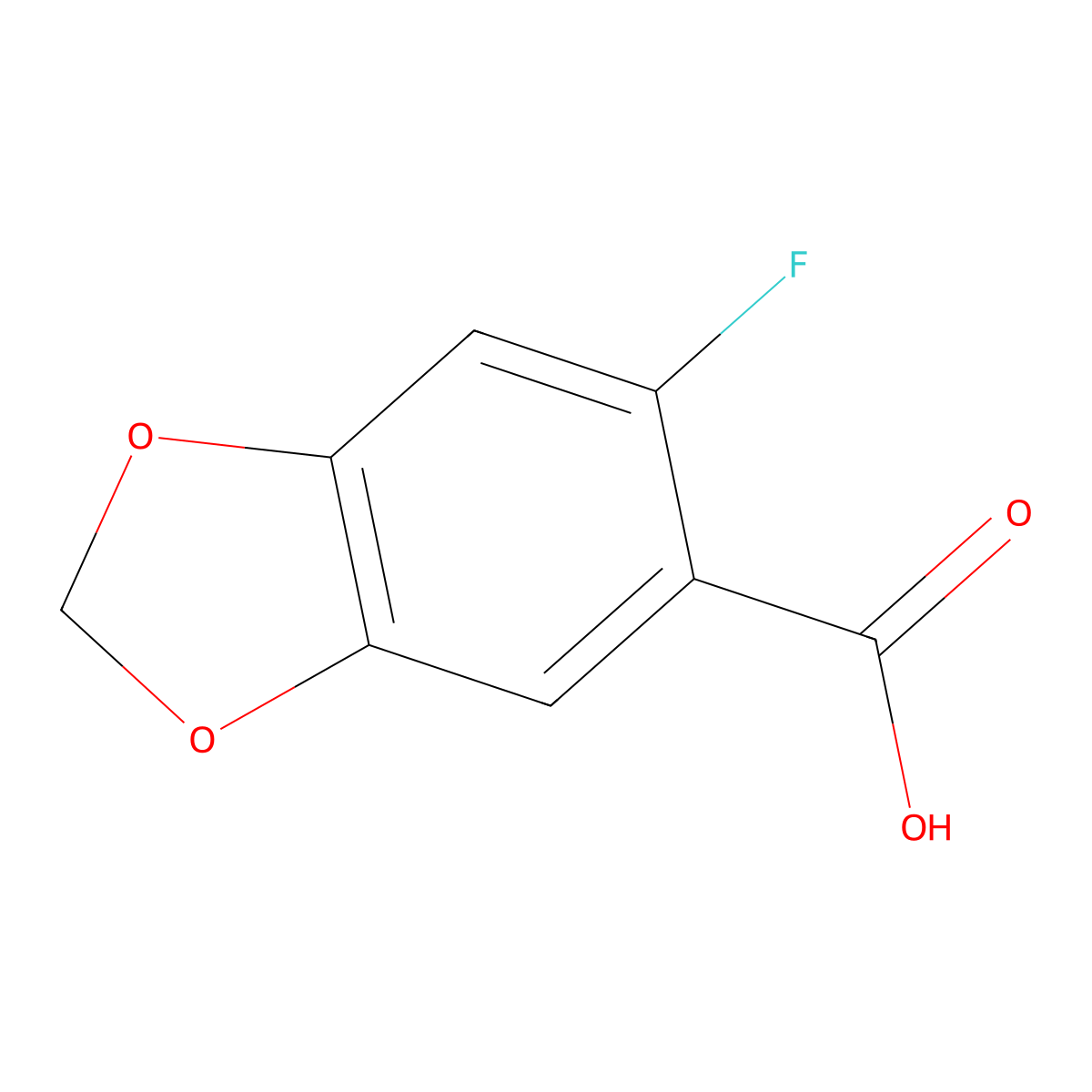 6-Fluorobenzo[d][1,3]dioxole-5-carboxylic Acid molecular structure, CAS 1547742-37-9