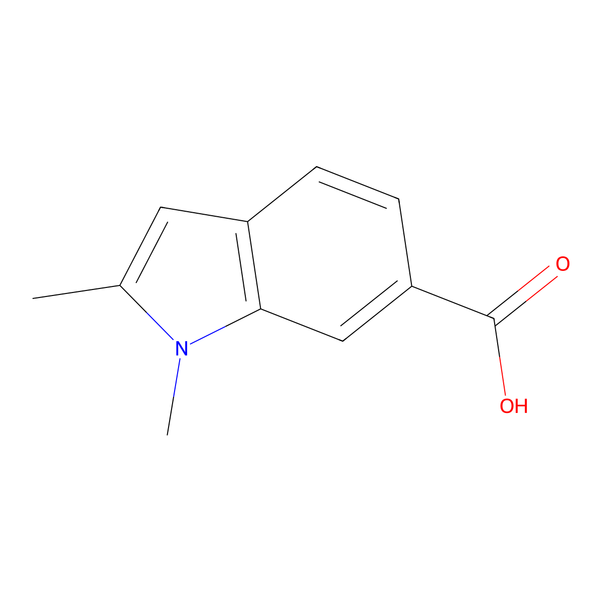 1,2-Dimethyl-1H-indole-6-carboxylic acid molecular structure, CAS 1547742-68-6
