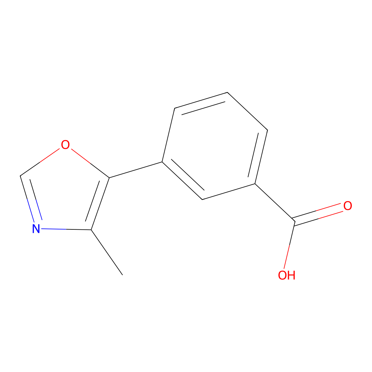 3-(4-Methyl-1,3-oxazol-5-yl)benzoic acid molecular structure, CAS 1547743-26-9