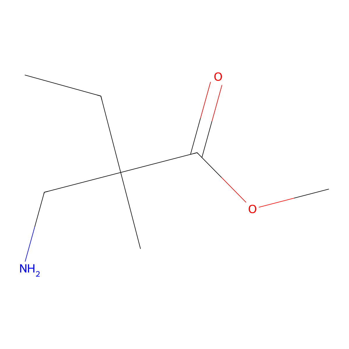 Methyl 2-(aminomethyl)-2-methylbutanoate molecular structure, CAS 1547748-47-9