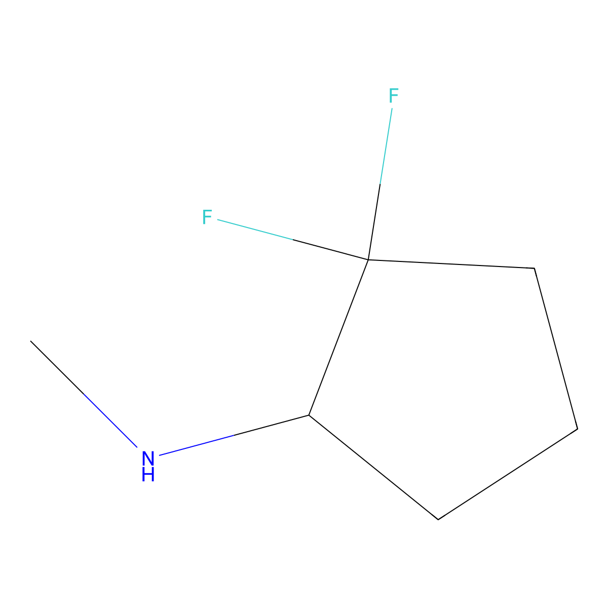 2,2-difluoro-N-methylcyclopentan-1-amine molecular structure, CAS 1547757-22-1