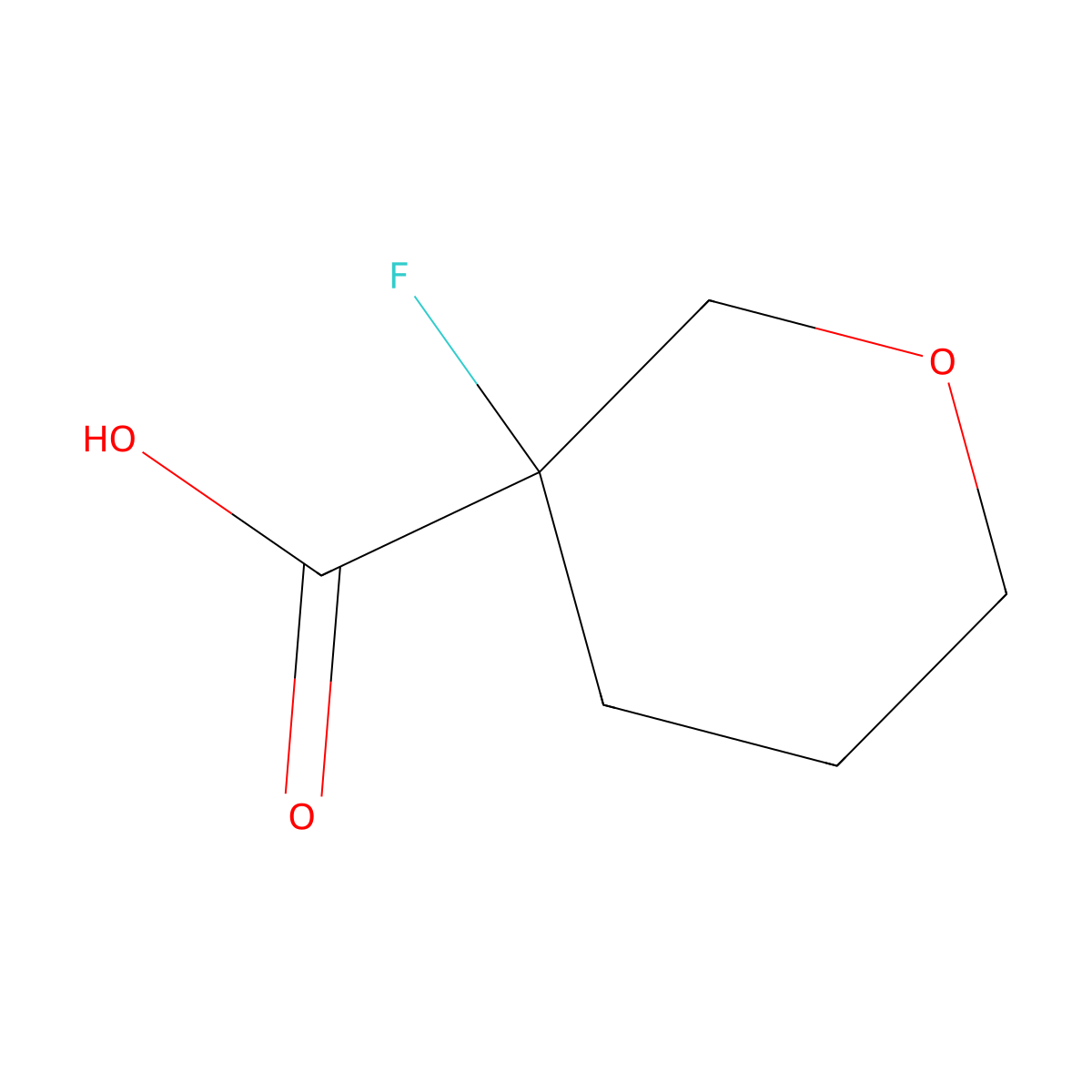 3-Fluorooxane-3-carboxylic acid molecular structure, CAS 1547757-32-3