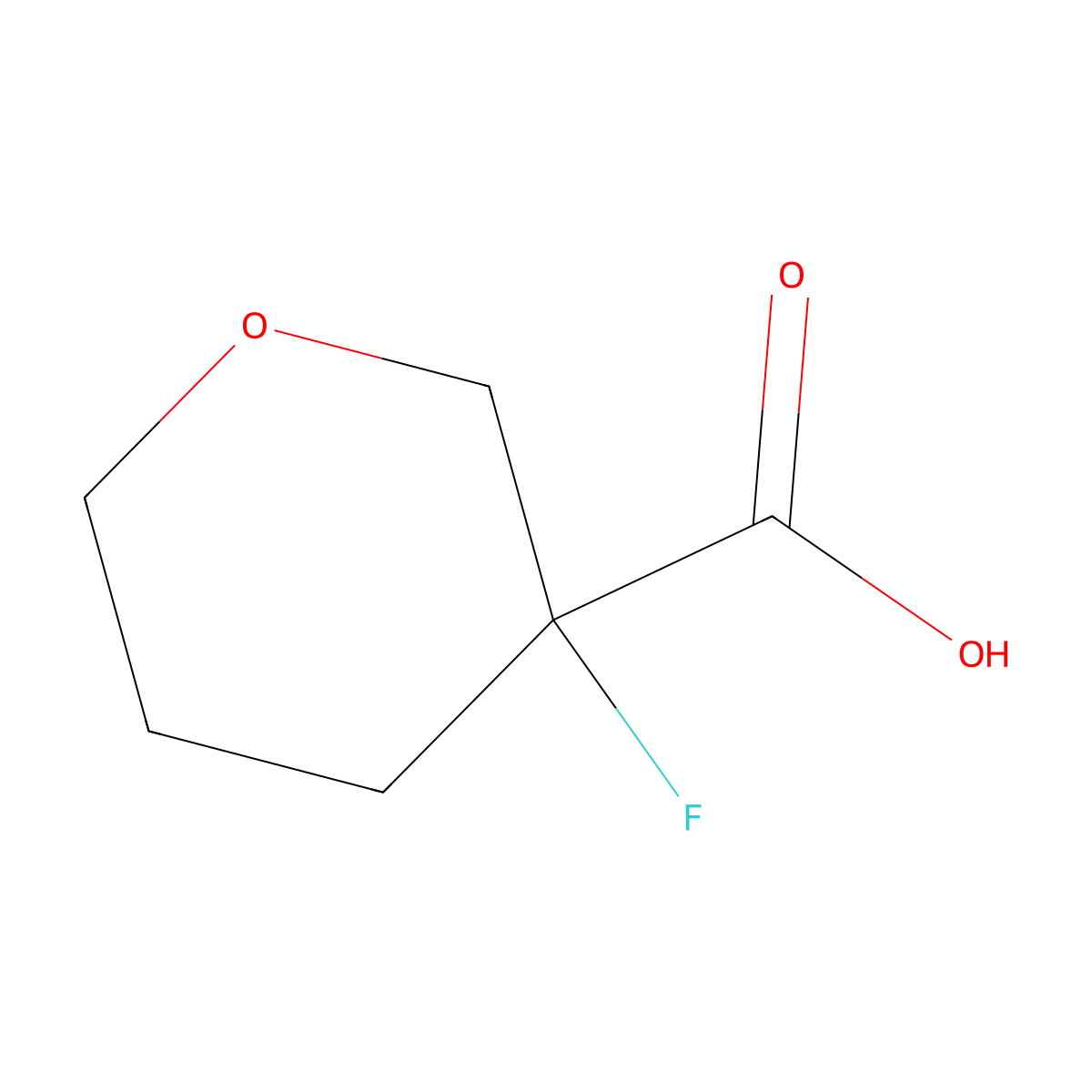3-Fluorooxane-3-carboxylic acid molecular structure, CAS 1547757-32-3
