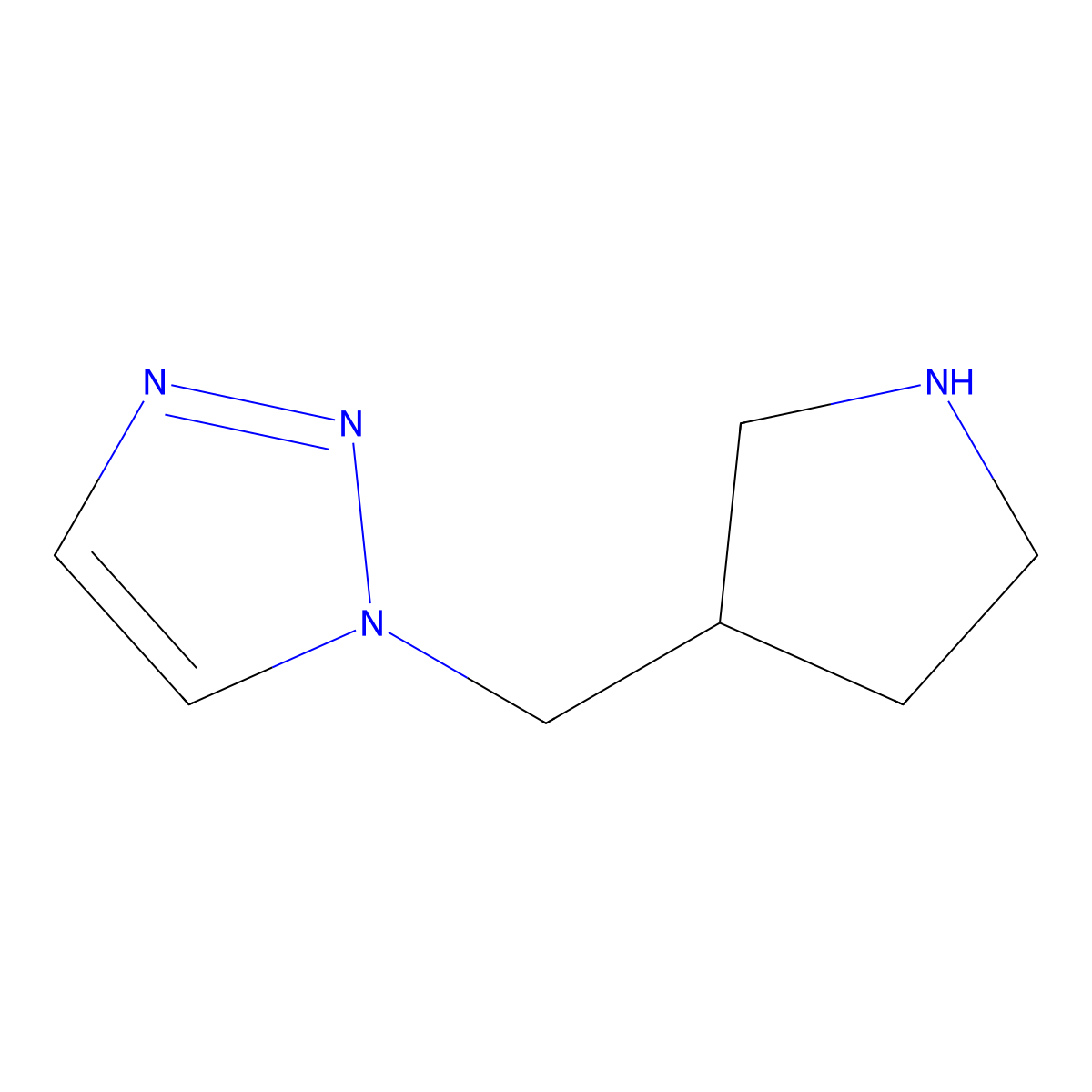1-[(pyrrolidin-3-yl)methyl]-1H-1,2,3-triazole molecular structure, CAS 1547757-37-8
