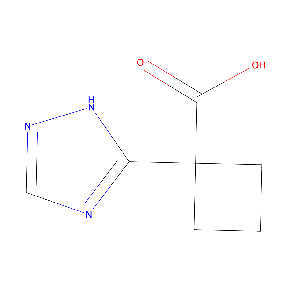 1-(1H-1,2,4-triazol-3-yl)cyclobutane-1-carboxylic acid molecular structure, CAS 1547757-95-8