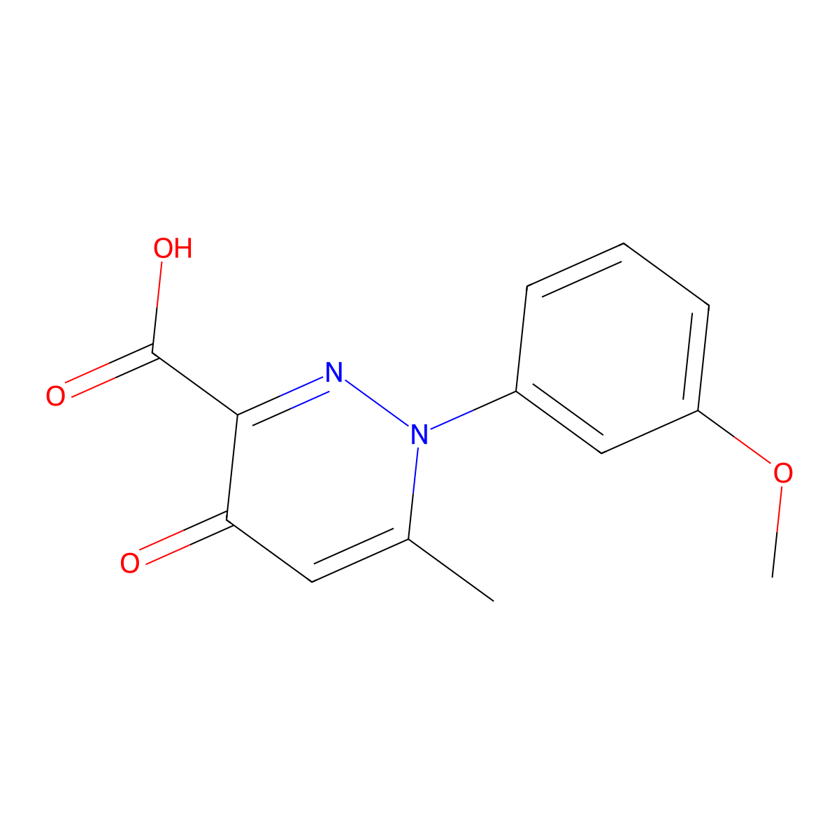 1-(3-Methoxyphenyl)-6-methyl-4-oxo-1,4-dihydropyridazine-3-carboxylic acid molecular structure, CAS 154777-60-3