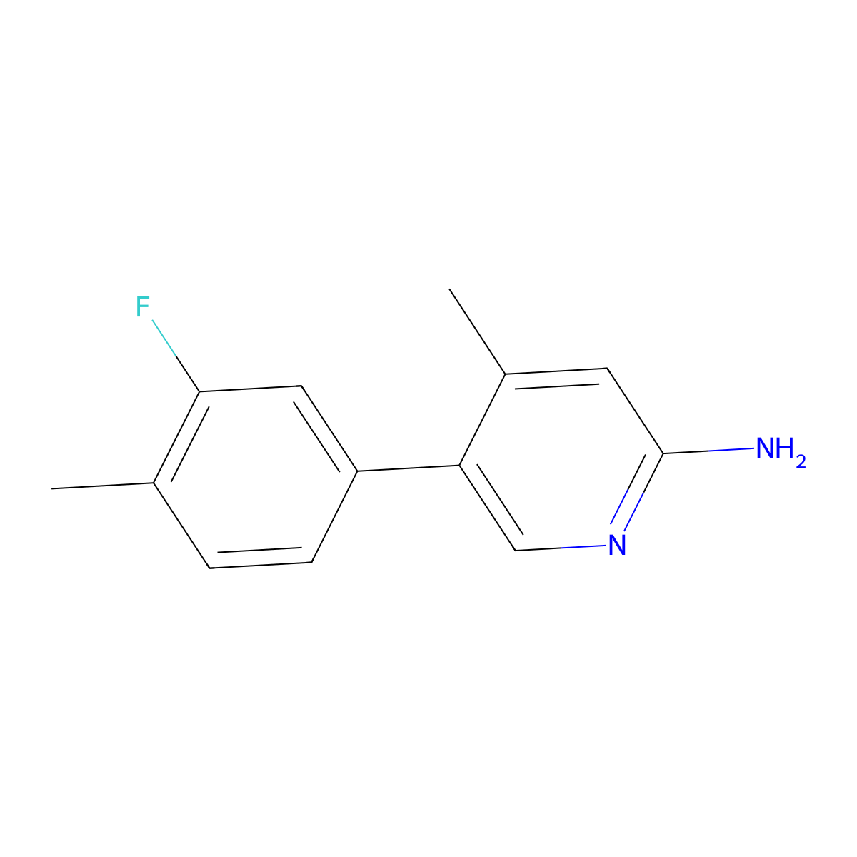 5-(3-Fluoro-4-methylphenyl)-4-methyl-2-pyridinamine molecular structure, CAS 1547792-12-0