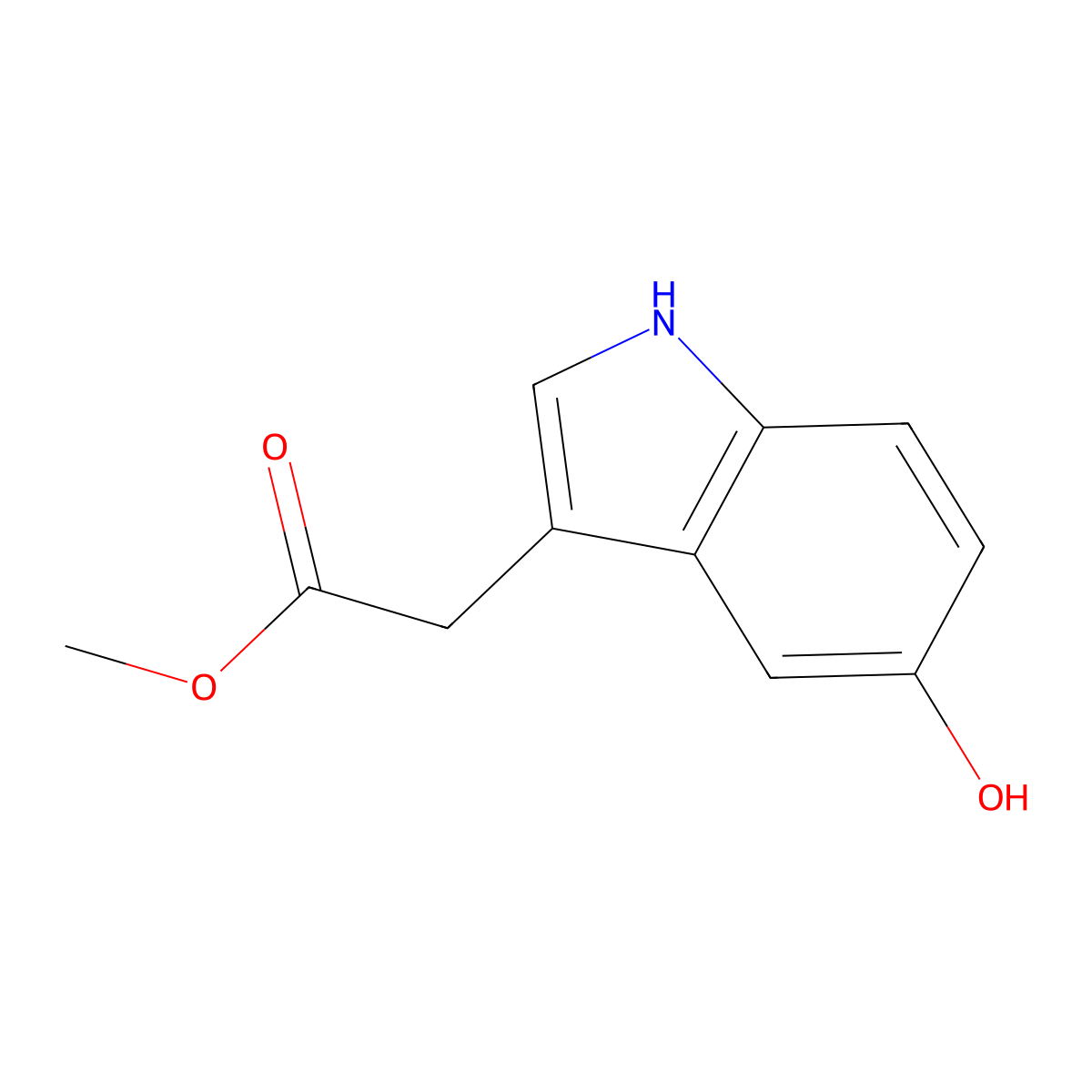 Methyl 2-(5-hydroxy-1H-indol-3-yl)acetate molecular structure, CAS 15478-18-9