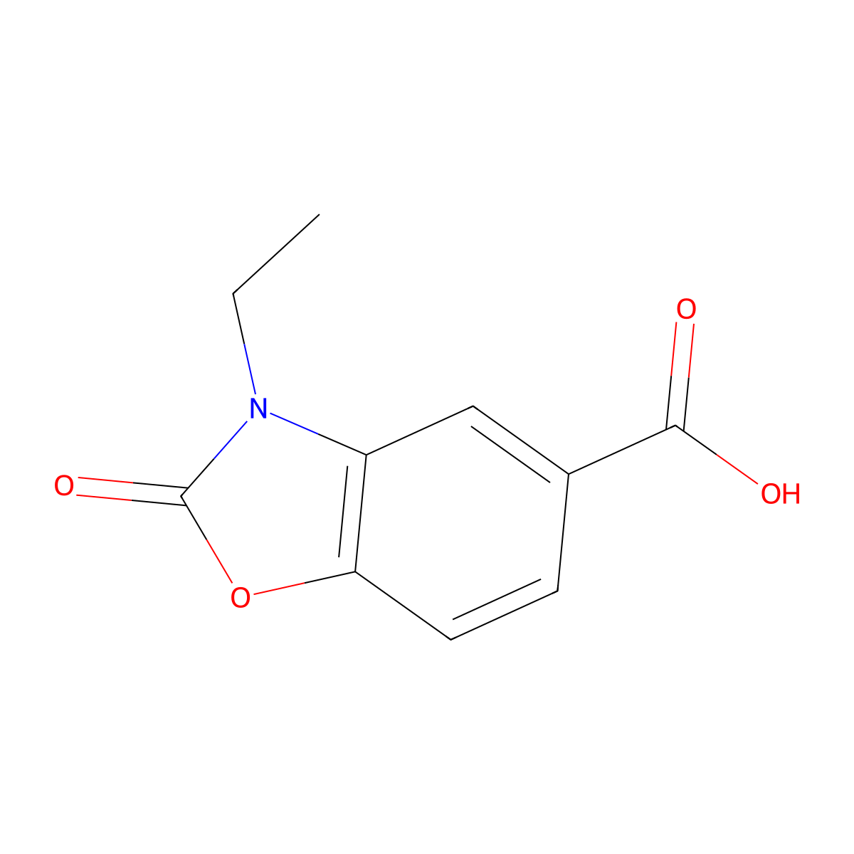 3-Ethyl-2-oxo-2,3-dihydro-1,3-benzoxazole-5-carboxylic acid molecular structure, CAS 154780-53-7
