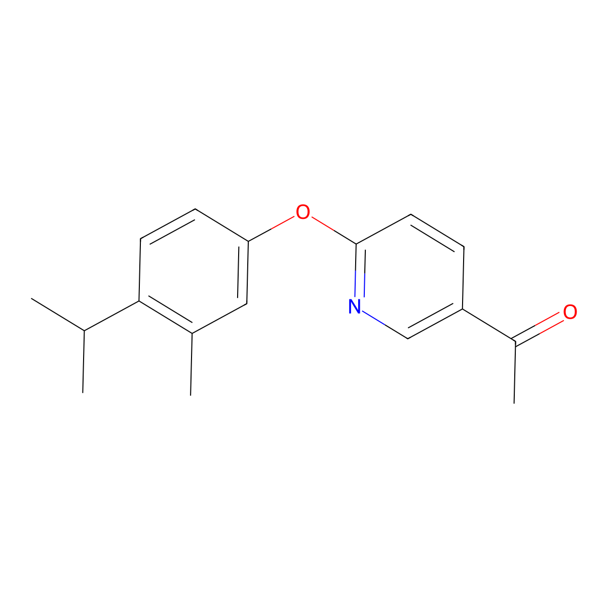 5-ACetyl-2-(4-isopropyl-3-methylphenoxy) pyridine molecular structure, CAS 1547800-75-8