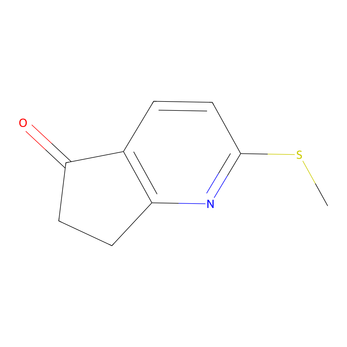 2-(methylsulfanyl)-5H,6H,7H-cyclopenta[b]pyridin-5-one molecular structure, CAS 1547812-31-6