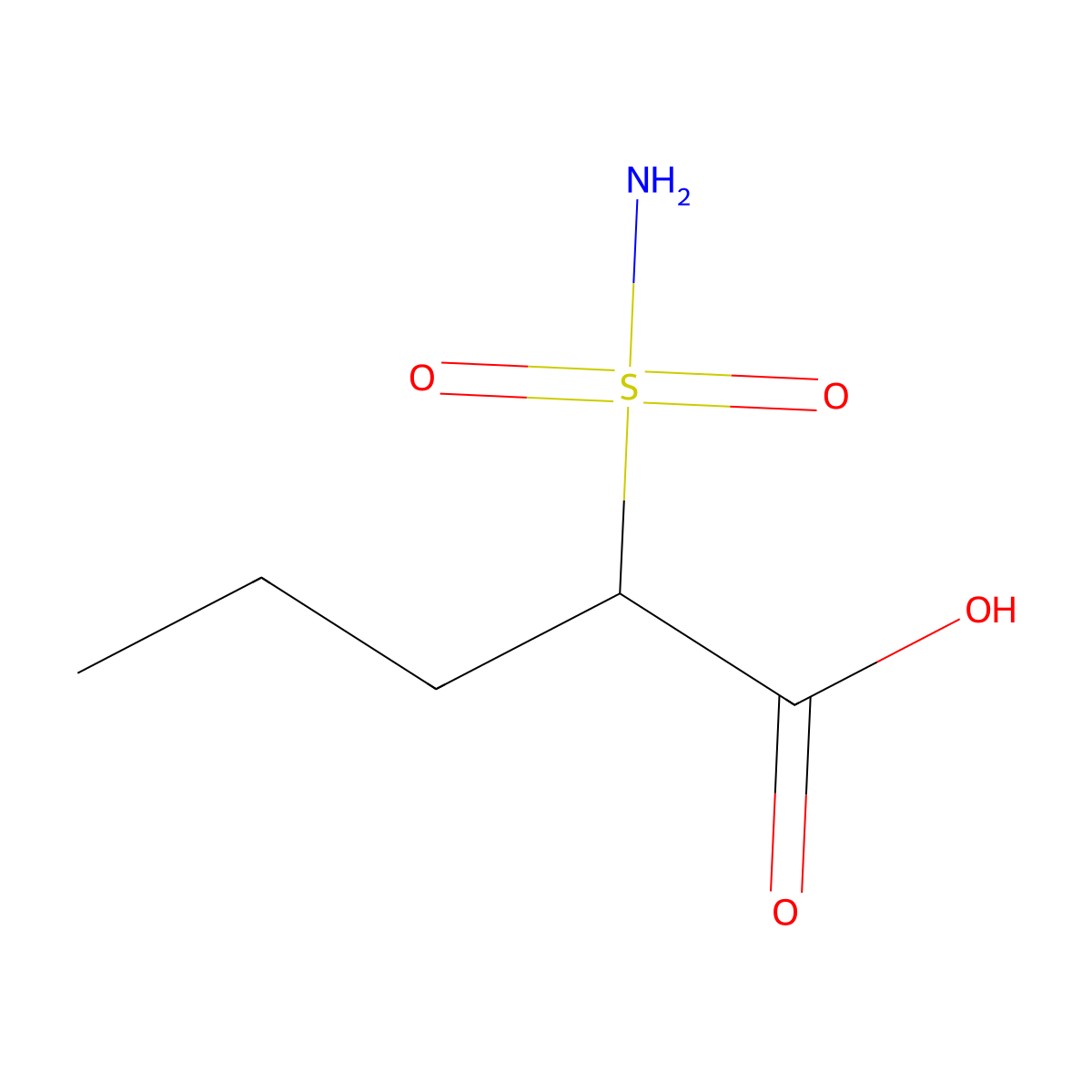 2-Sulfamoylpentanoic acid molecular structure, CAS 1547818-45-0