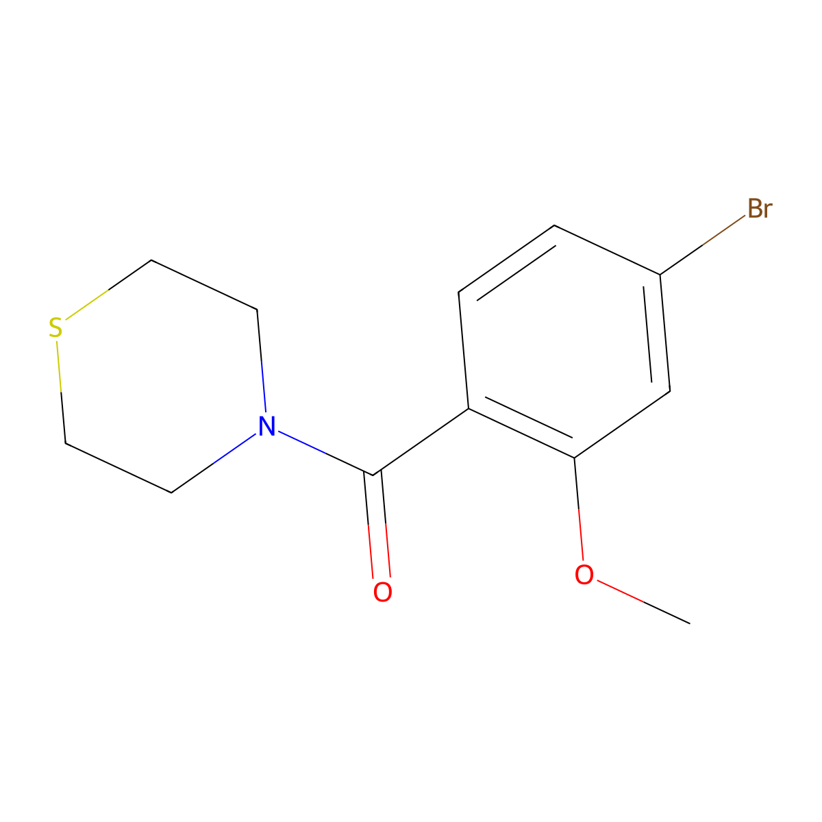 (4-Bromo-2-methoxyphenyl)(thiomorpholino)methanone molecular structure, CAS 1547824-23-6