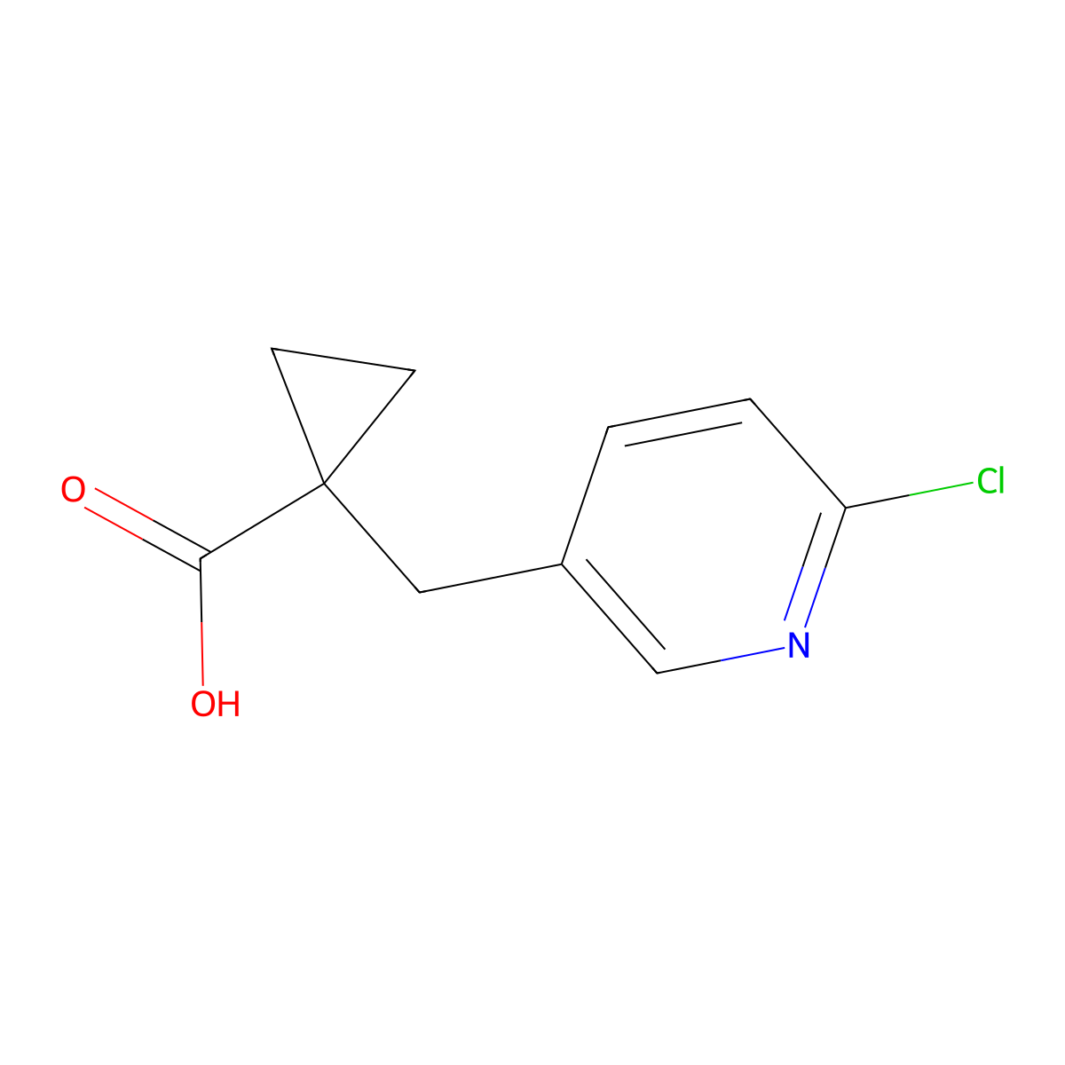 1-[(6-Chloropyridin-3-yl)methyl]cyclopropane-1-carboxylic acid molecular structure, CAS 1547835-79-9